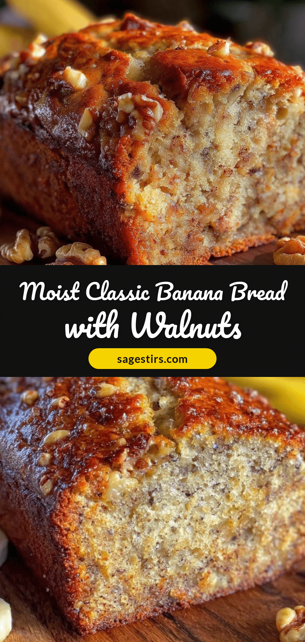 classic banana bread with walnuts recipe