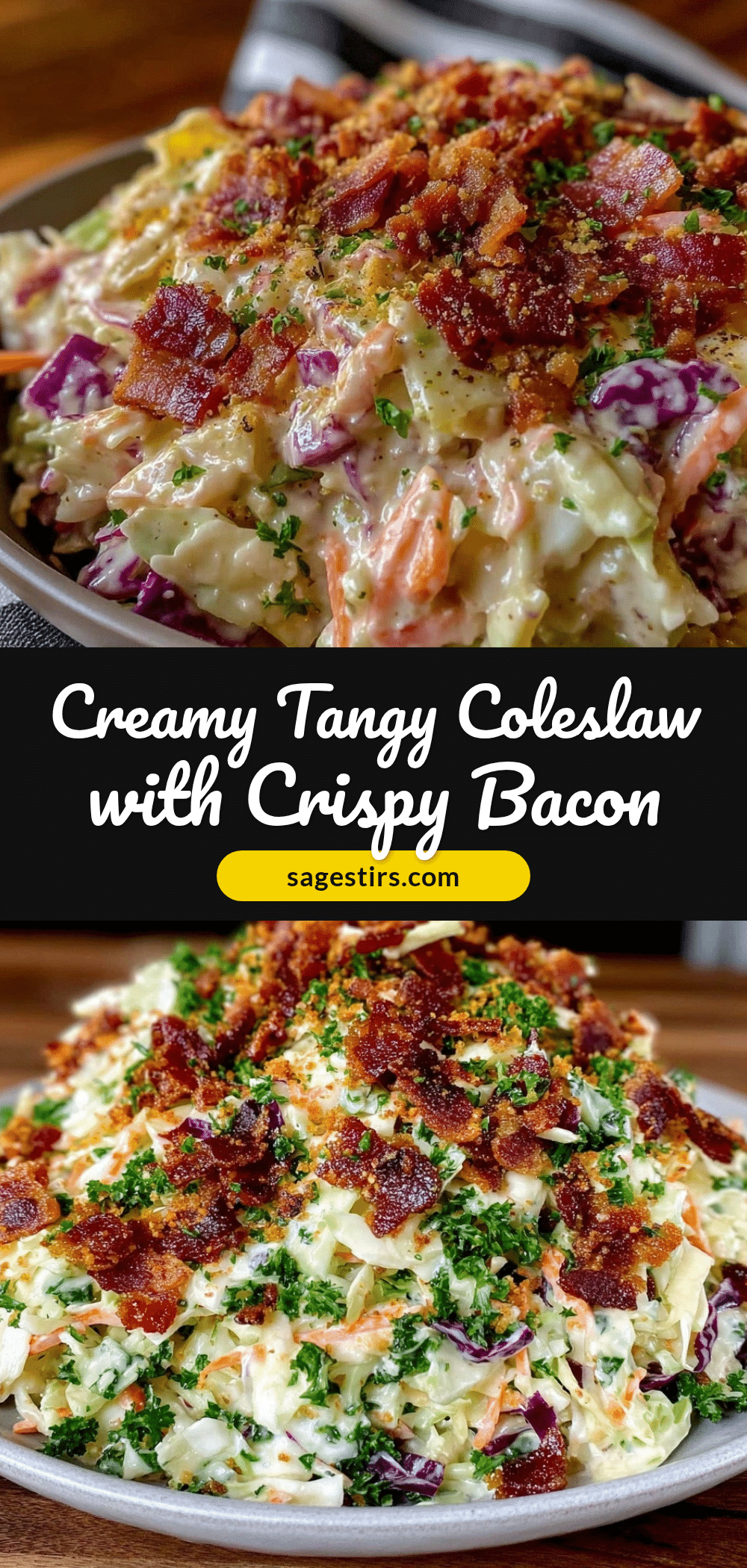creamy coleslaw with apple cider vinegar and bacon recipe