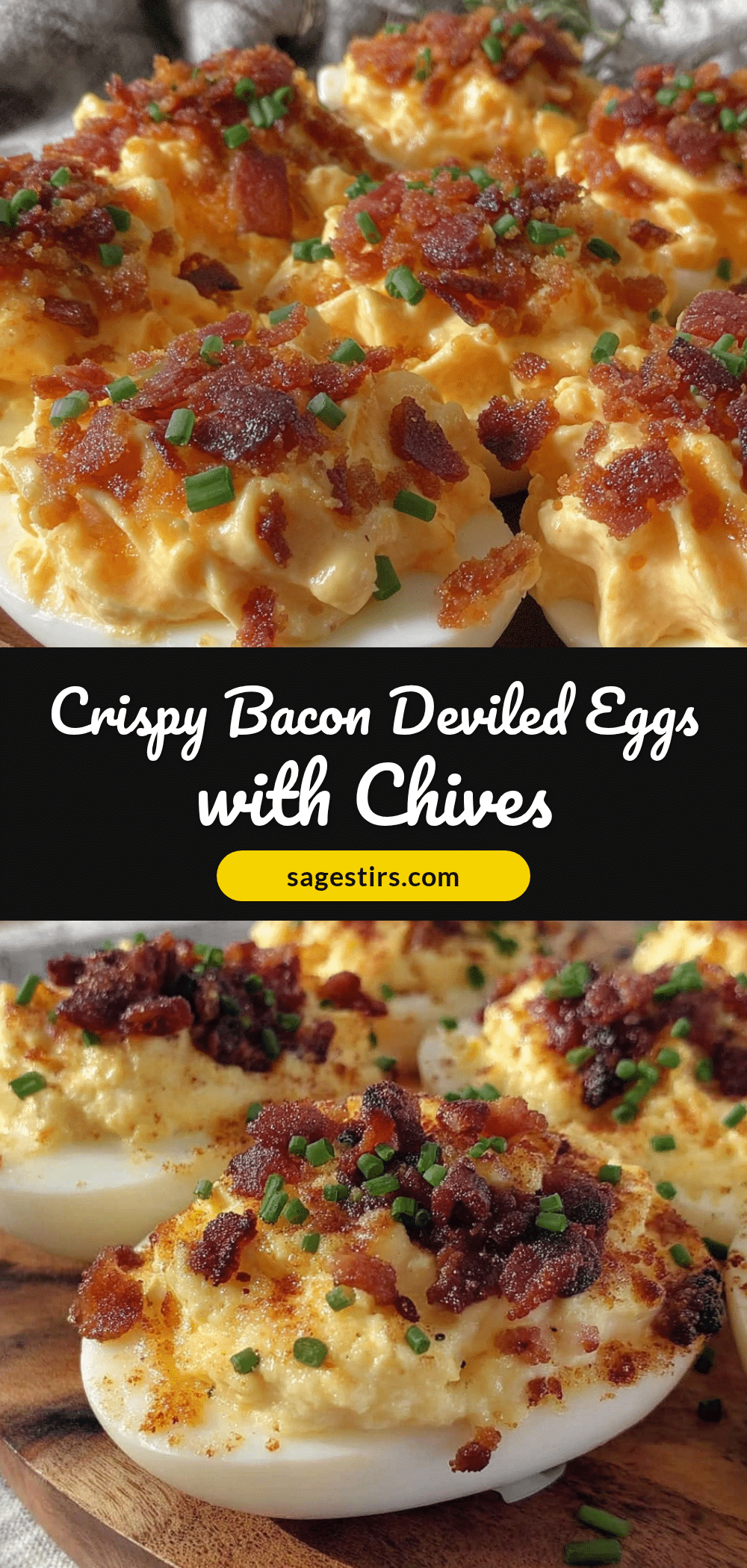 crispy deviled eggs with bacon and fresh chives recipe