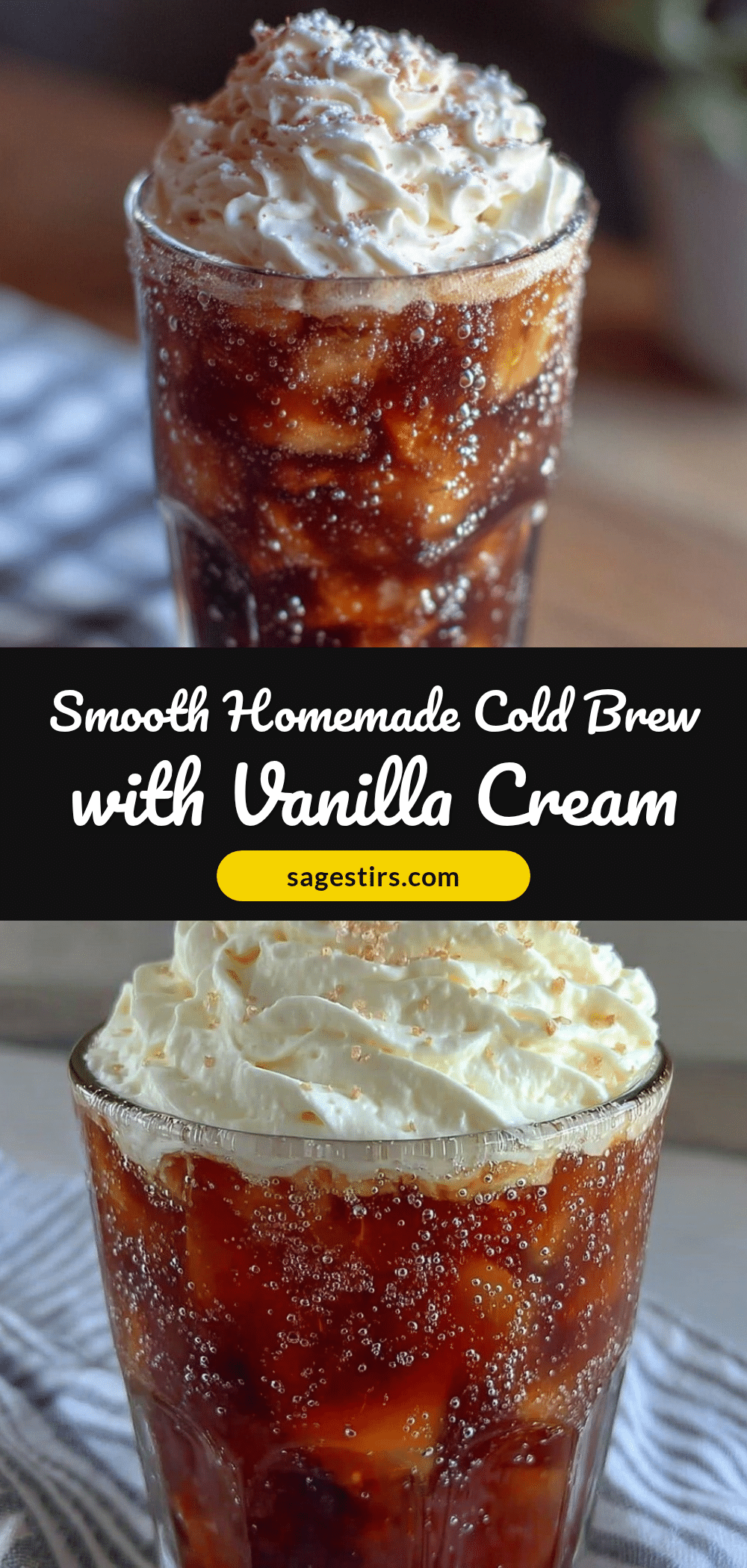smooth homemade cold brew coffee with vanilla cream recipe