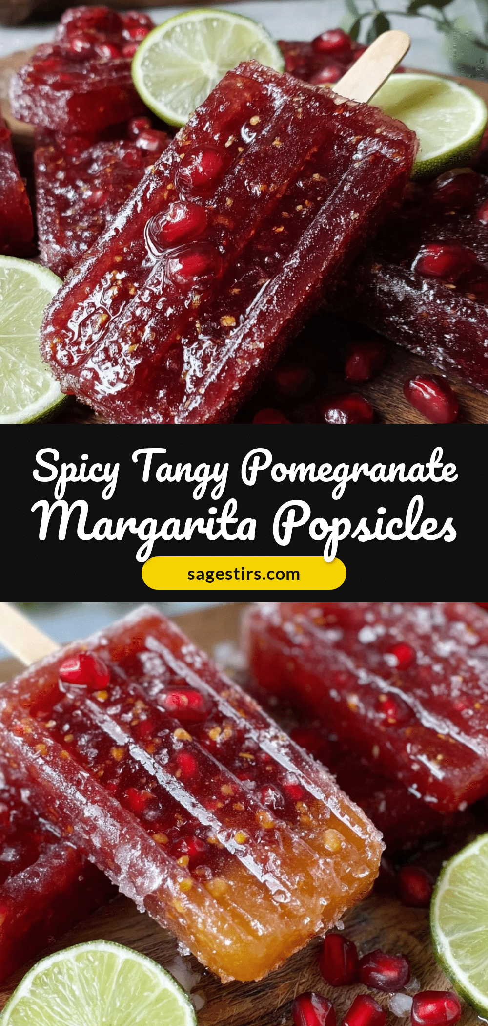 Spicy Pomegranate Margarita Popsicles recipe