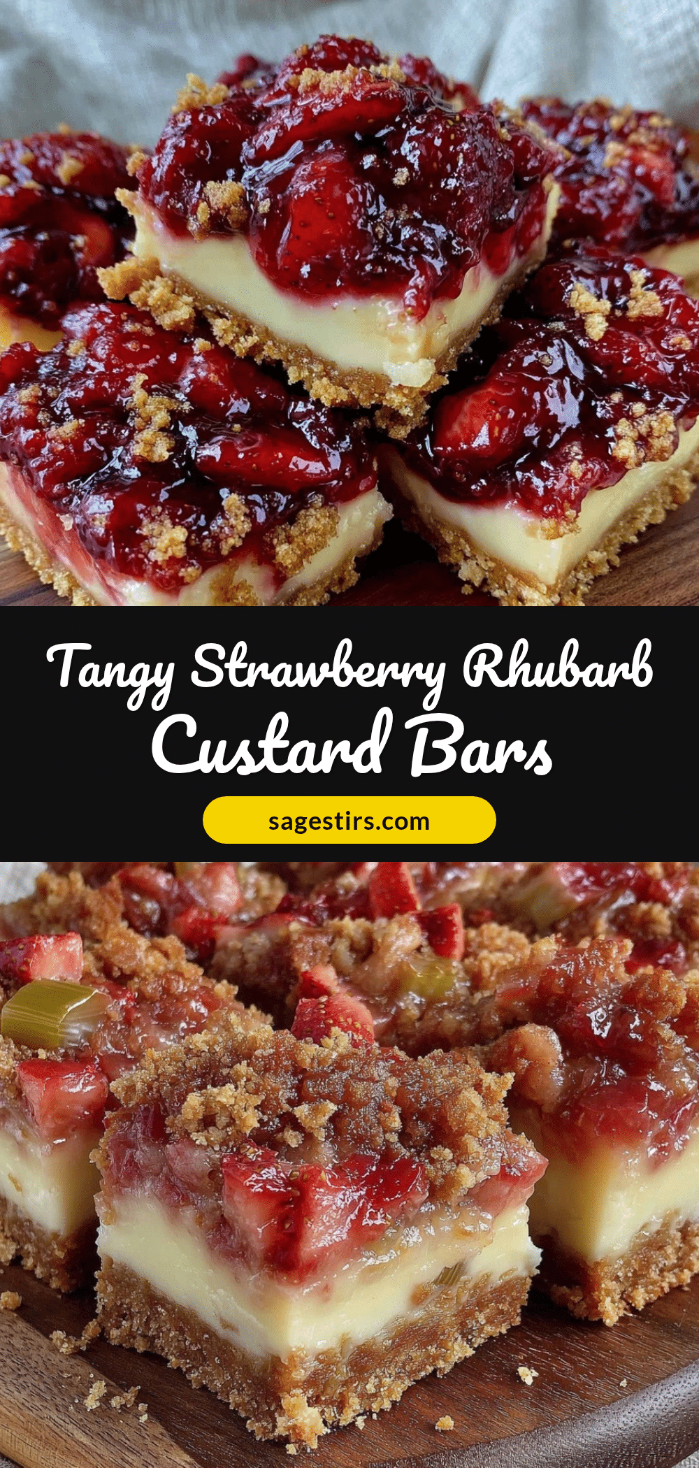 strawberry rhubarb custard bars recipe