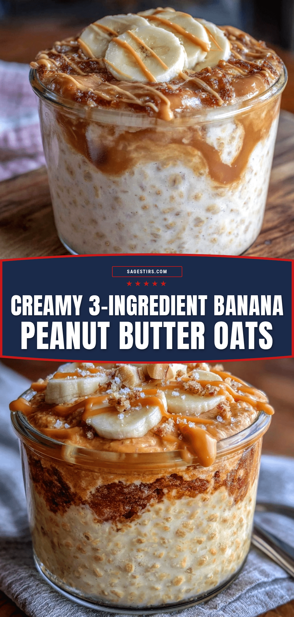 banana peanut butter overnight oats recipe