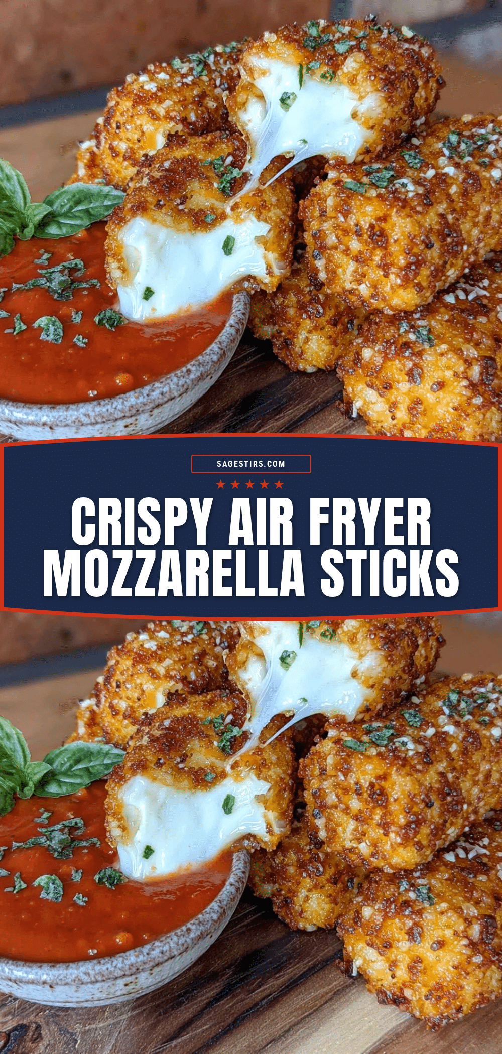 crispy air fryer mozzarella sticks recipe