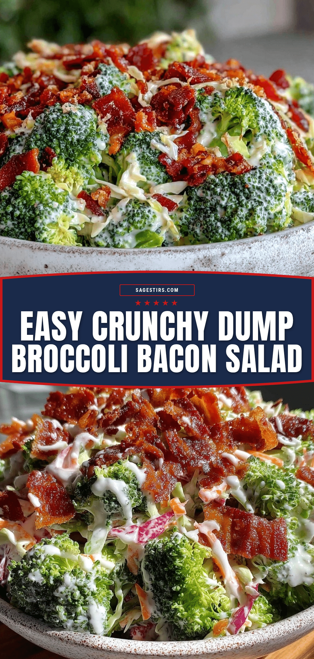 easy crunchy dump broccoli bacon salad recipe