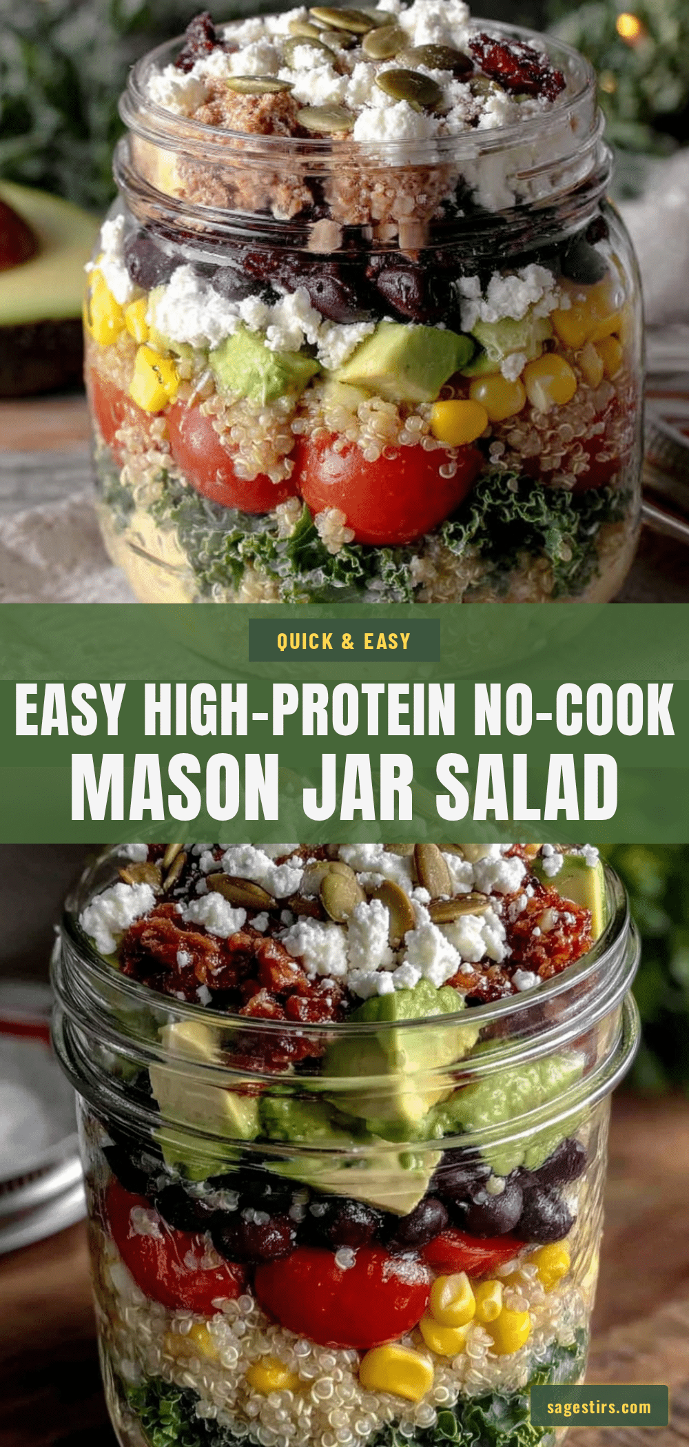 easy high-protein no-cook mason jar salad recipe