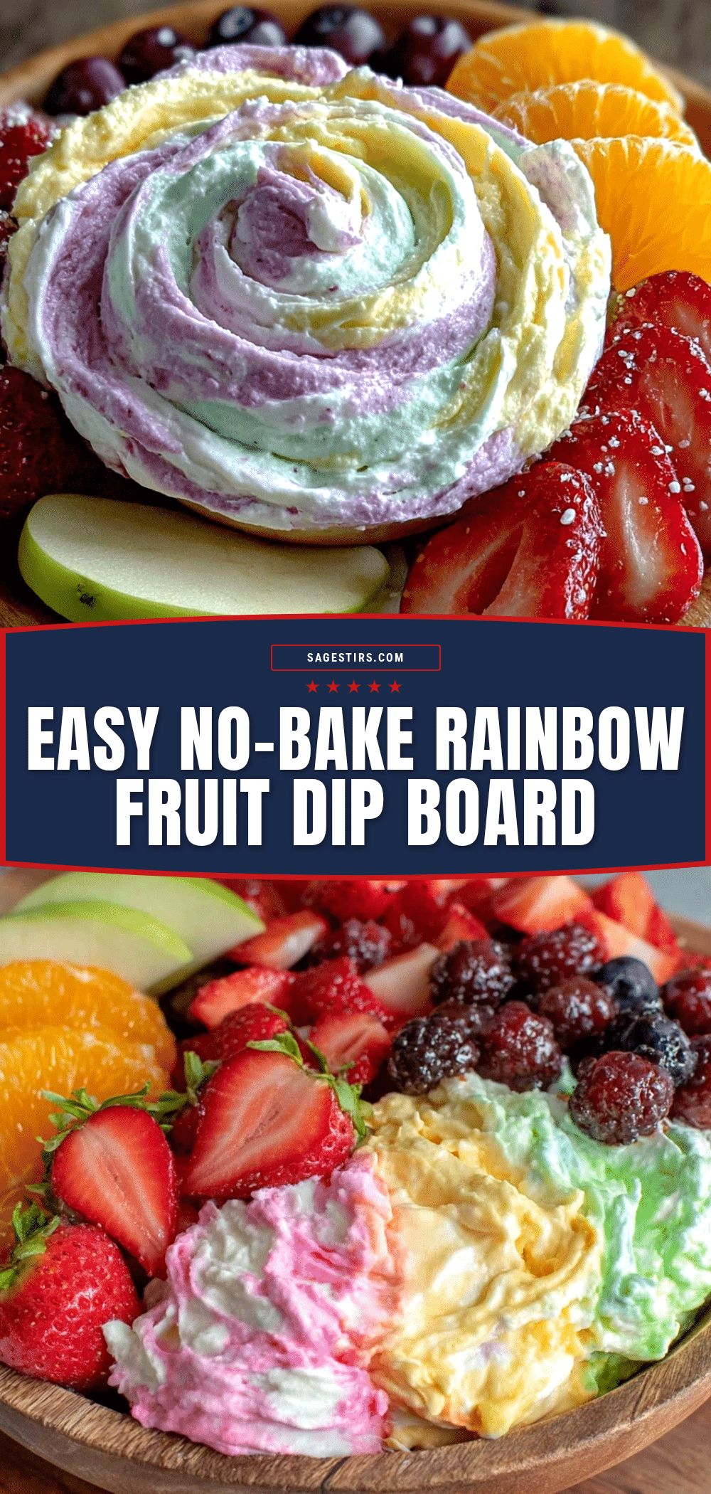 Easy No-Bake 5-Ingredient Rainbow Dessert Dip Board recipe
