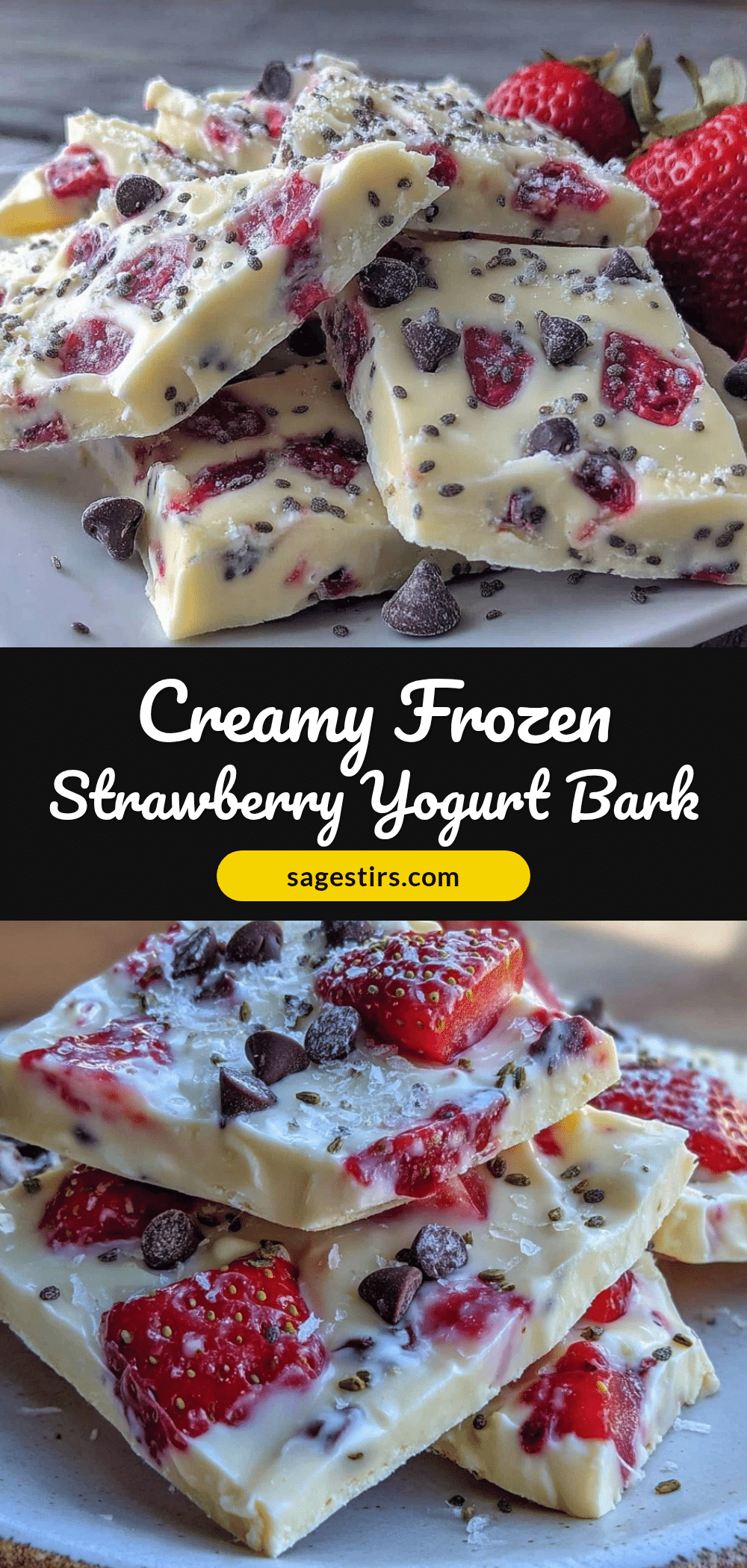 fresh frozen strawberry greek yogurt bark recipe
