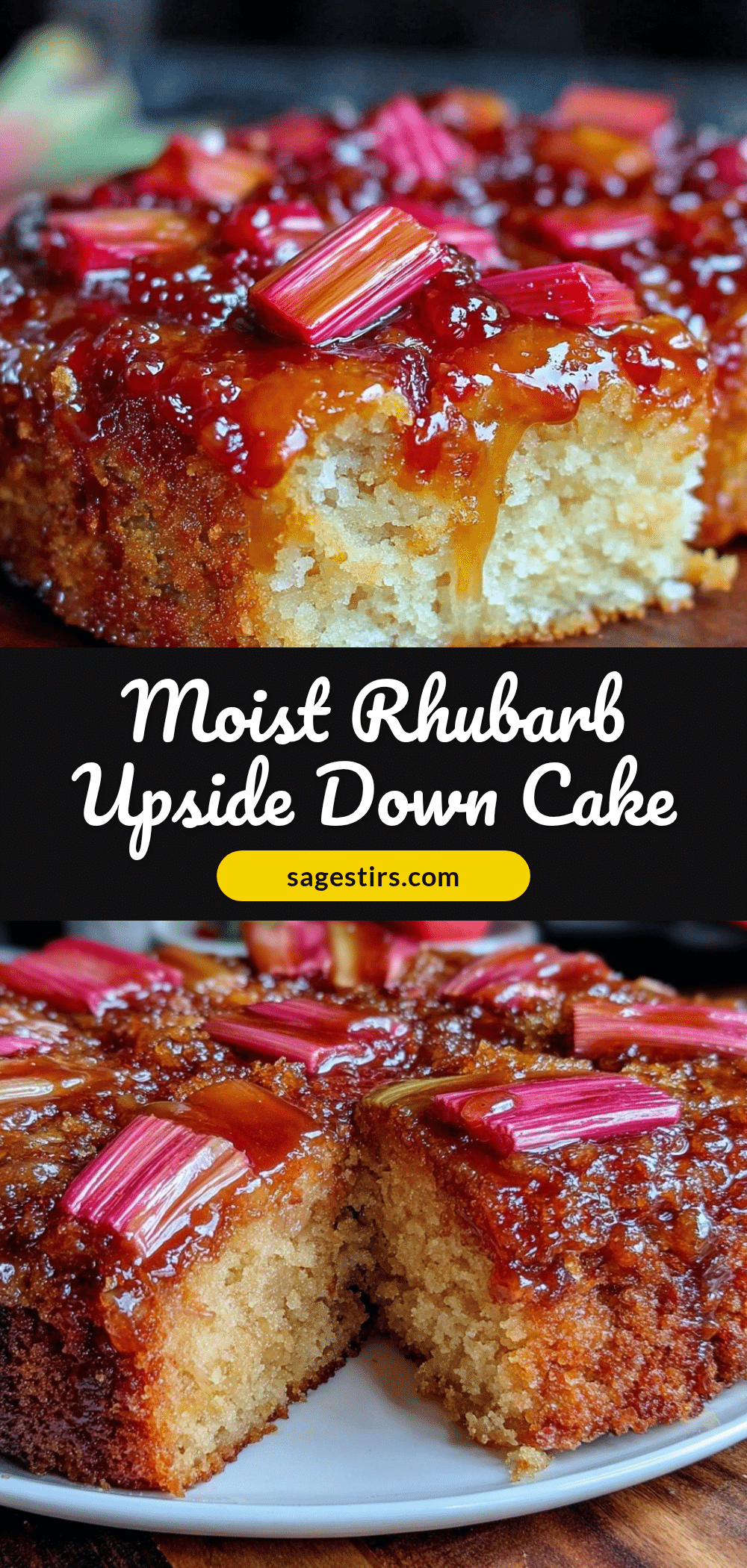 fresh rhubarb upside down cake recipe