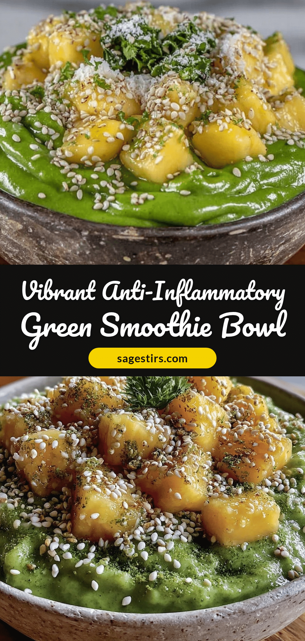 healthy anti-inflammatory green smoothie bowl recipe
