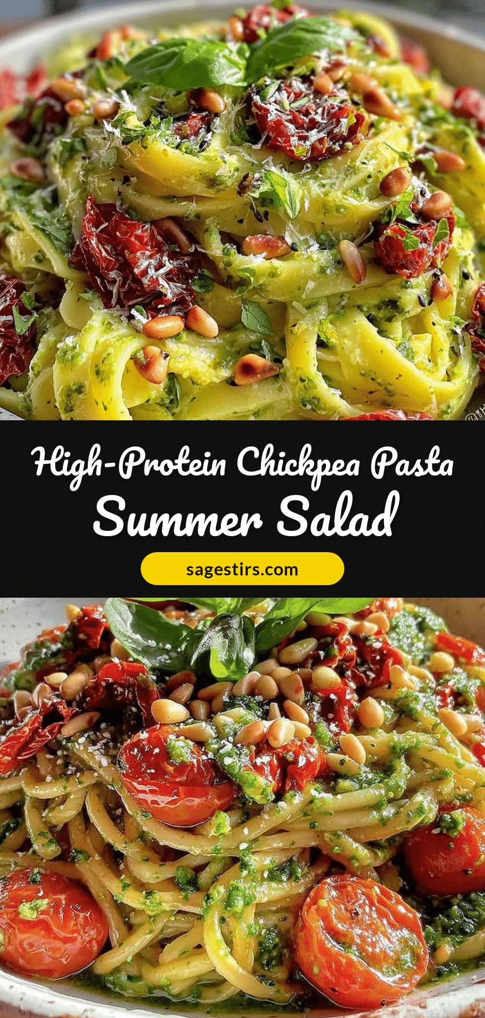 healthy high-protein chickpea pasta salad recipe