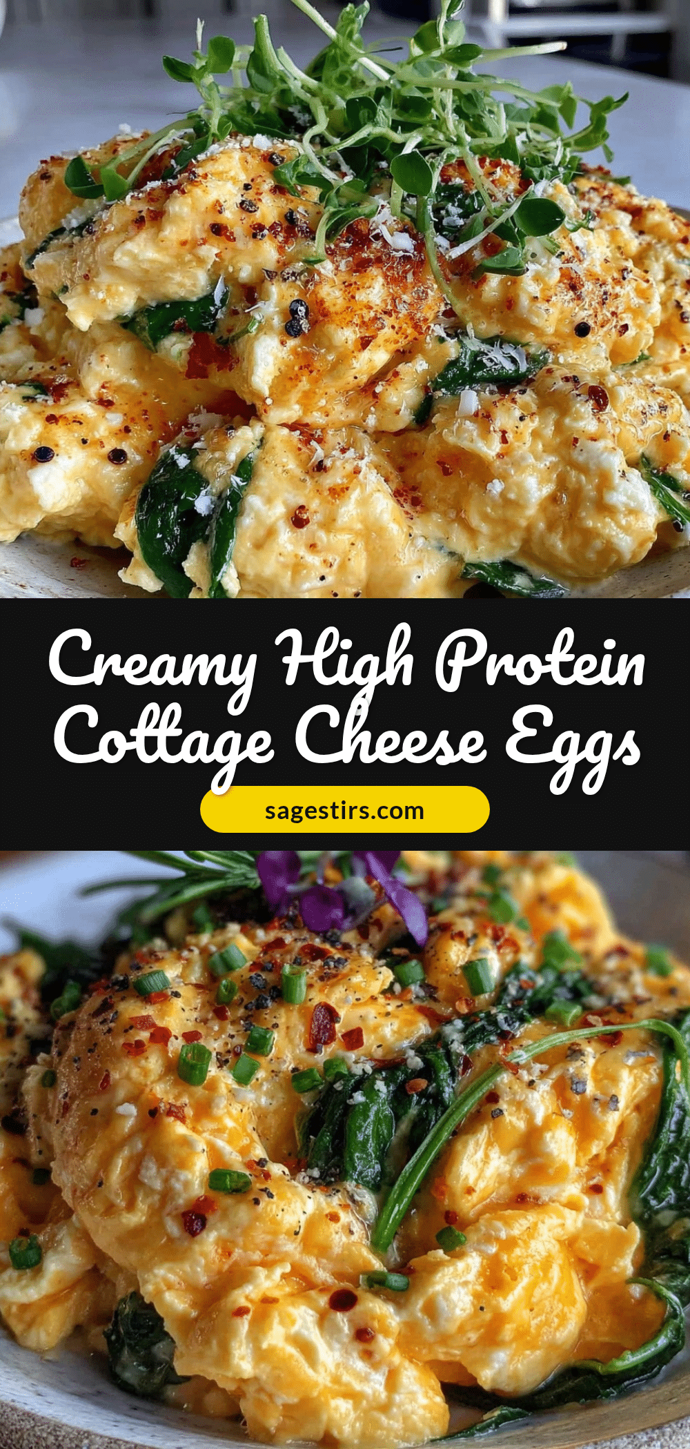 Healthy High Protein Cottage Cheese Scrambled Eggs recipe