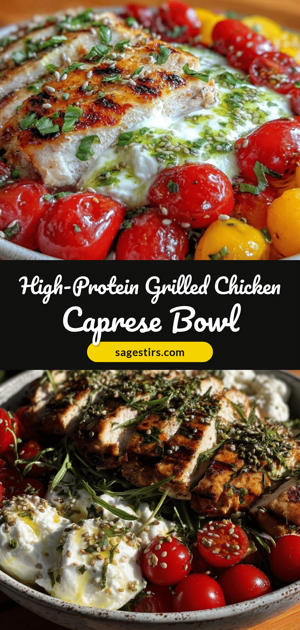 healthy high-protein grilled chicken caprese bowl recipe