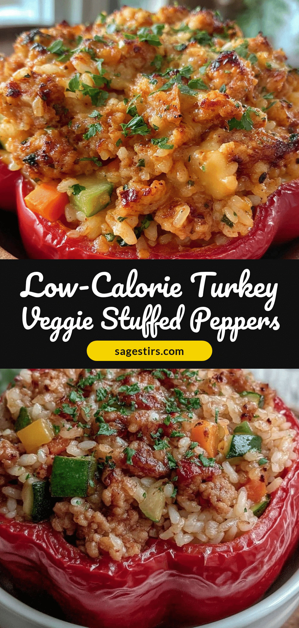 healthy turkey and veggie stuffed bell pepper rice bowl recipe