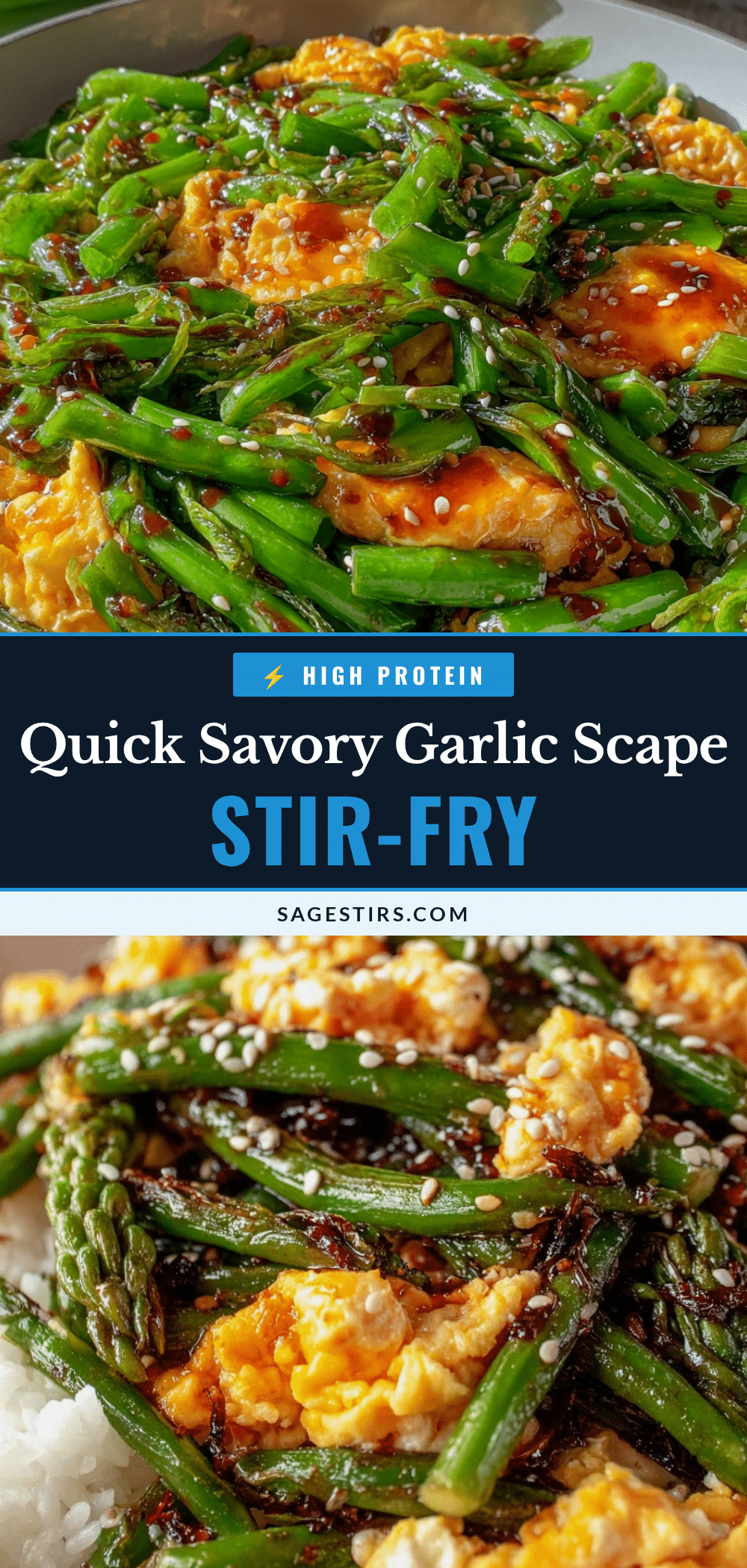 quick savory garlic scape stir-fry with eggs recipe