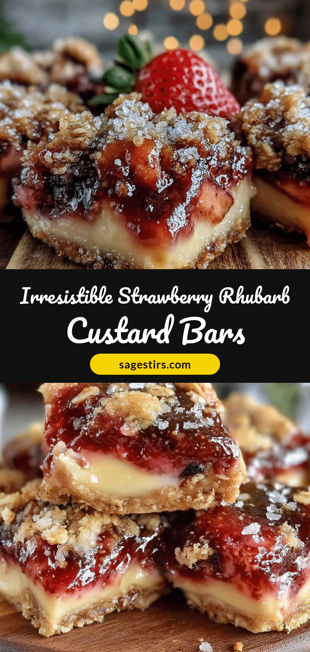 strawberry rhubarb custard bars recipe