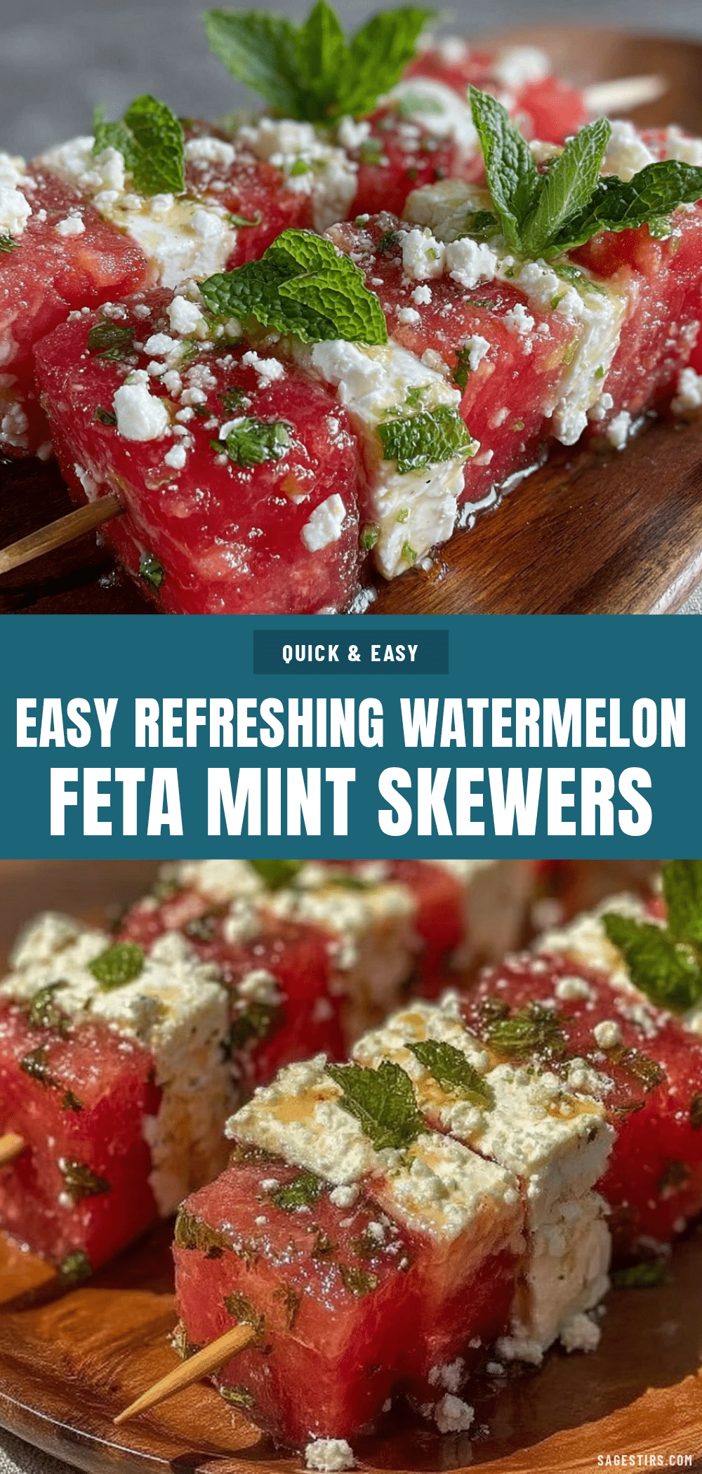 watermelon feta mint skewers recipe