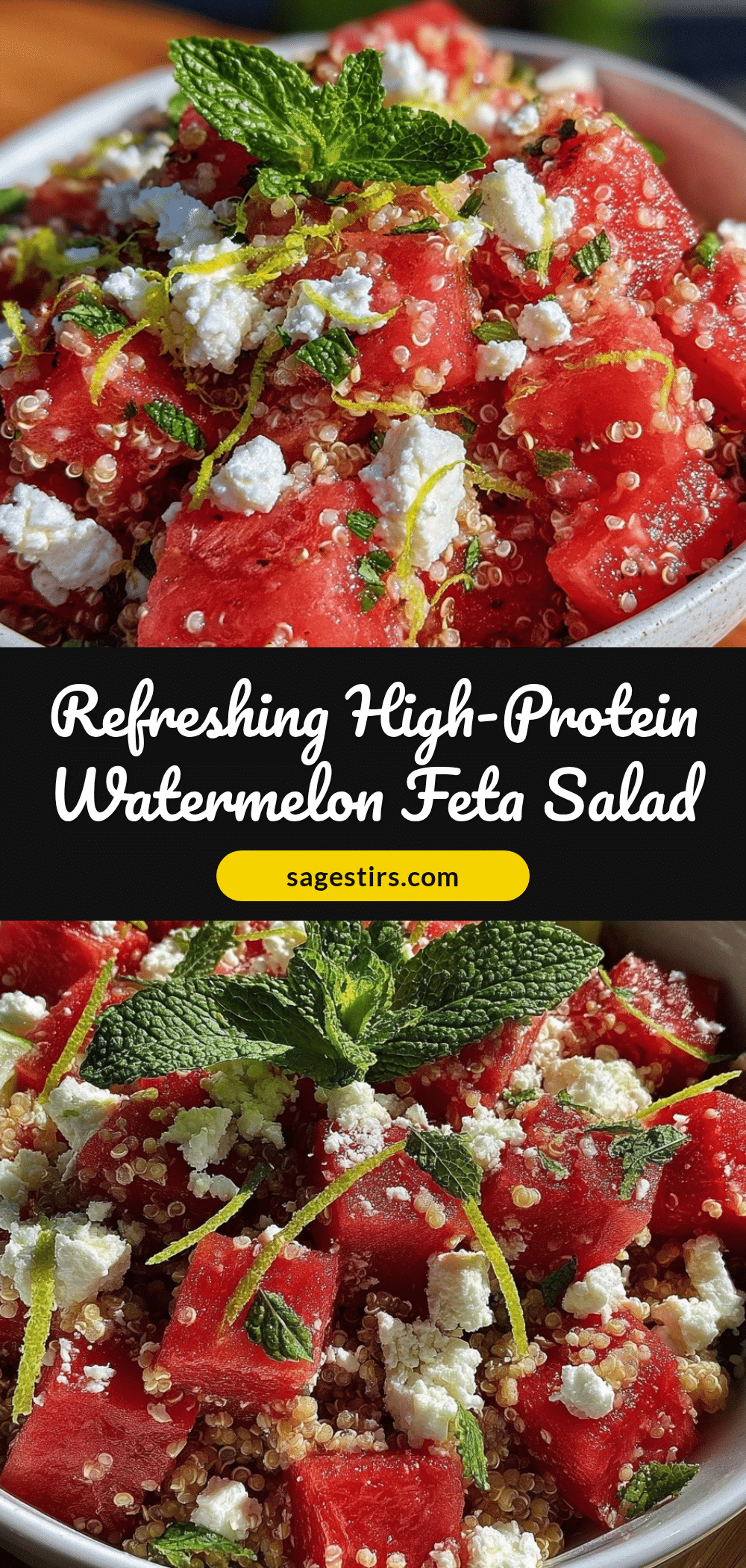 watermelon feta quinoa salad recipe