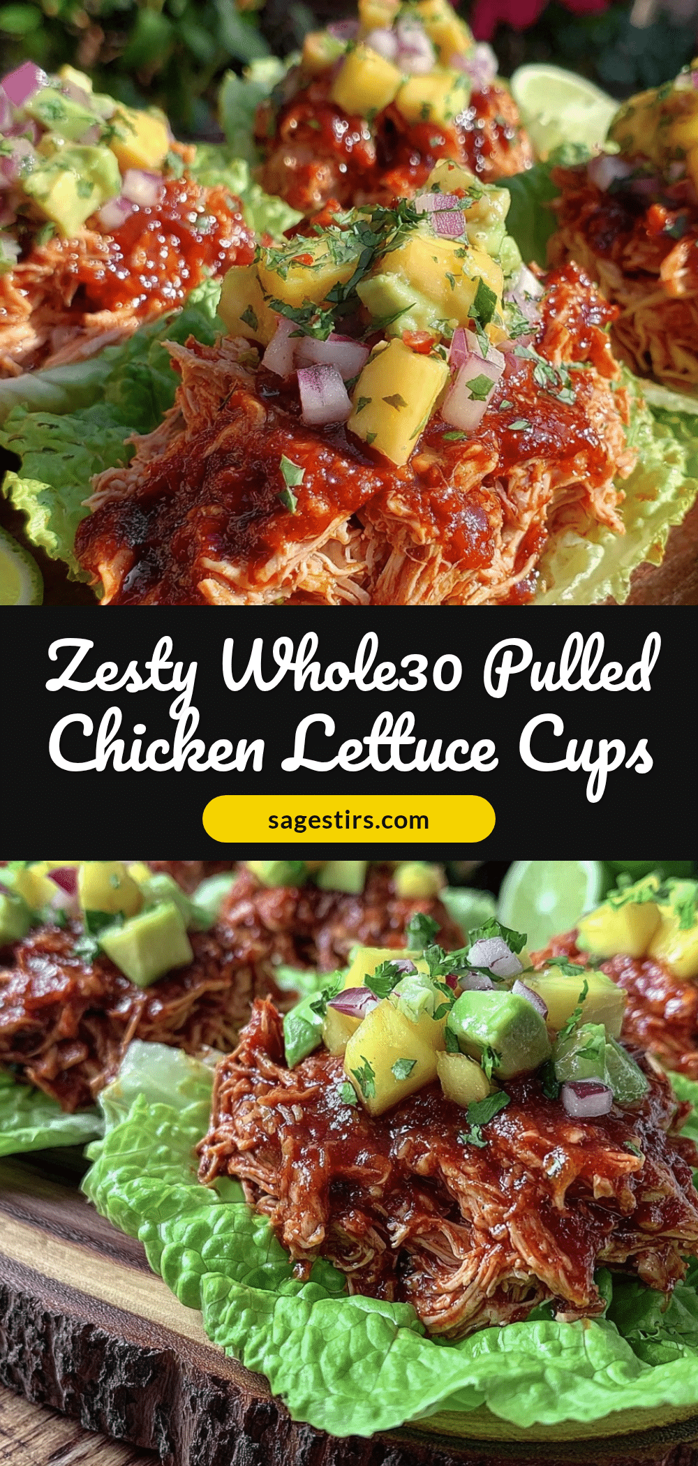 Whole30 BBQ pulled chicken lettuce cups recipe