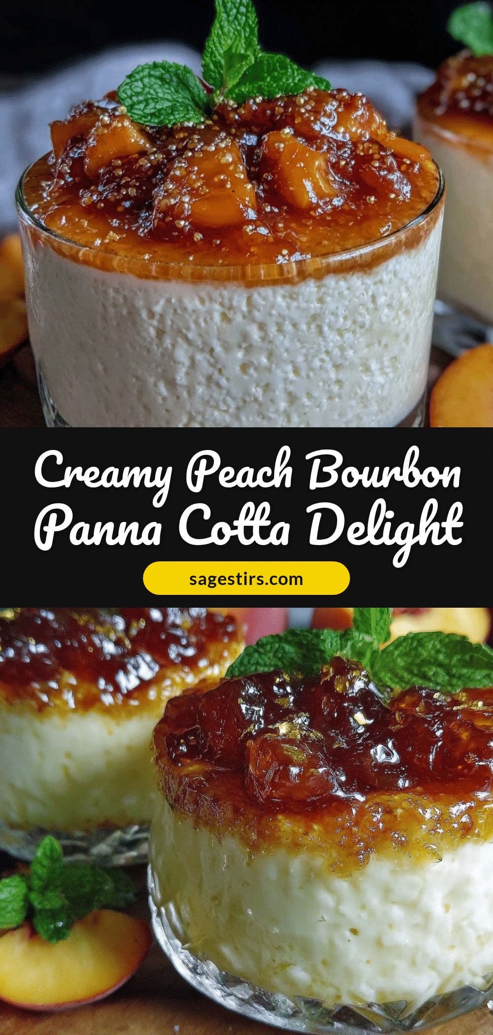 creamy peach bourbon panna cotta recipe