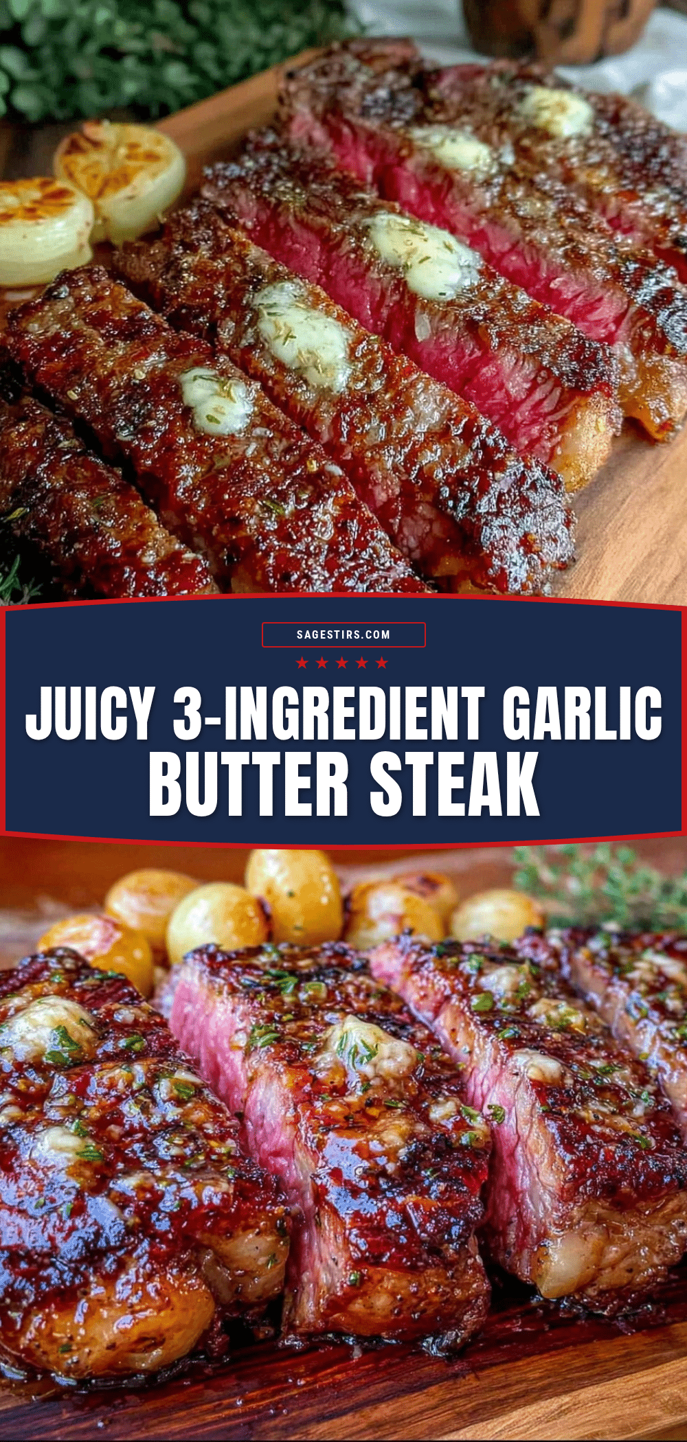 easy 3-ingredient garlic butter steak recipe