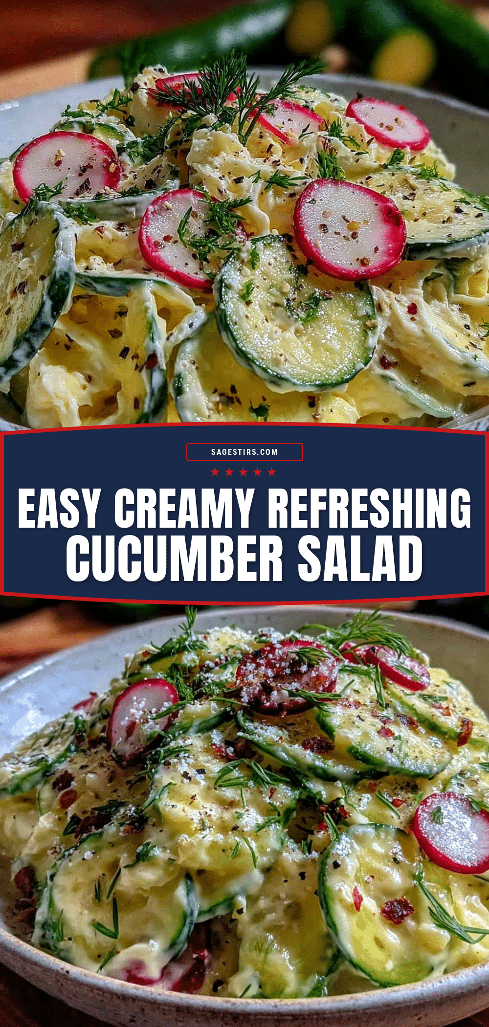 easy creamy cucumber salad recipe