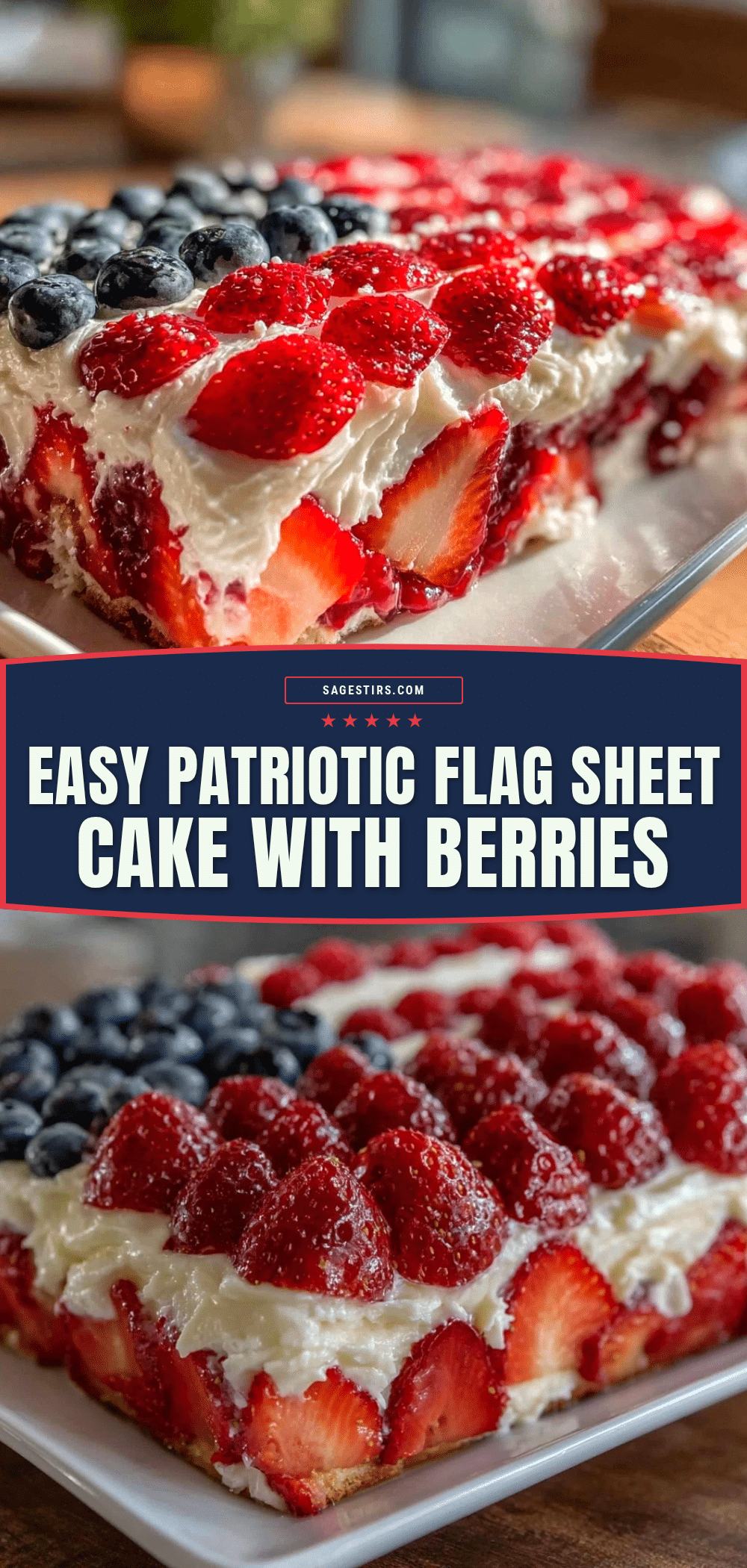 Easy Patriotic Flag Sheet Cake recipe