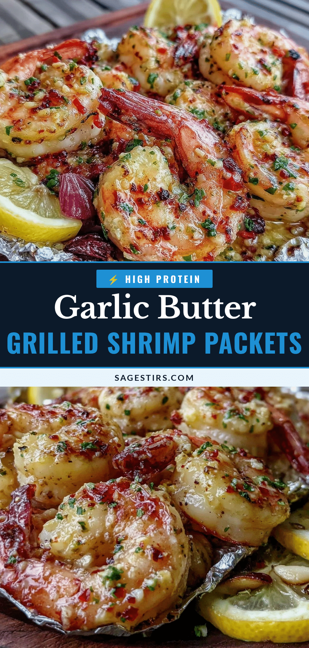 grilled garlic butter shrimp foil packets recipe