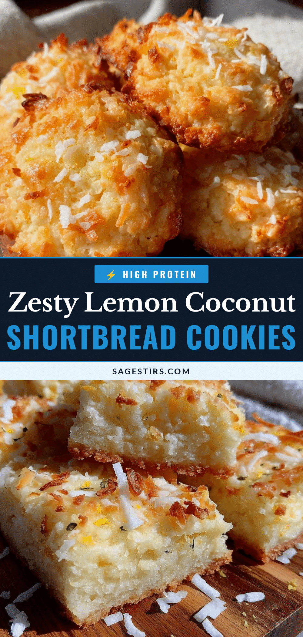 lemon coconut shortbread cookies recipe