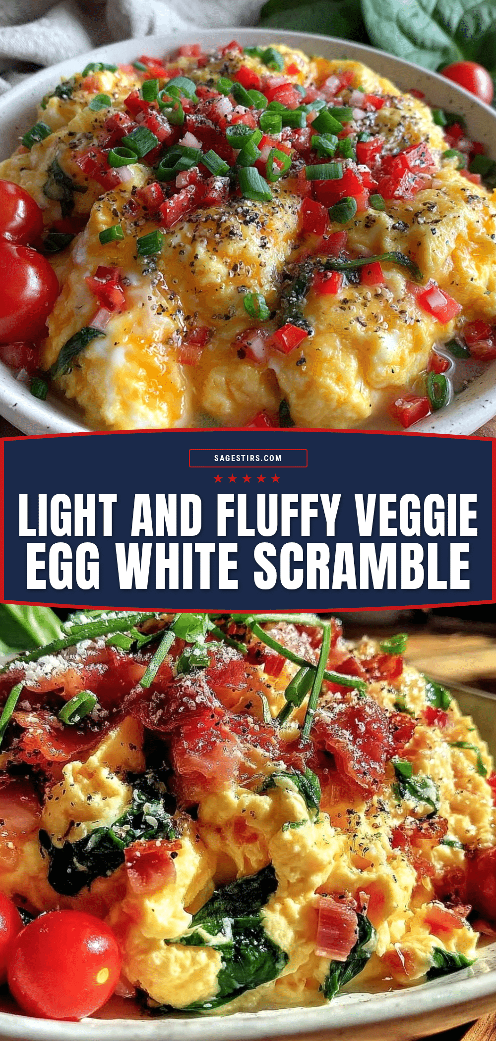 light veggie-packed egg white scramble recipe