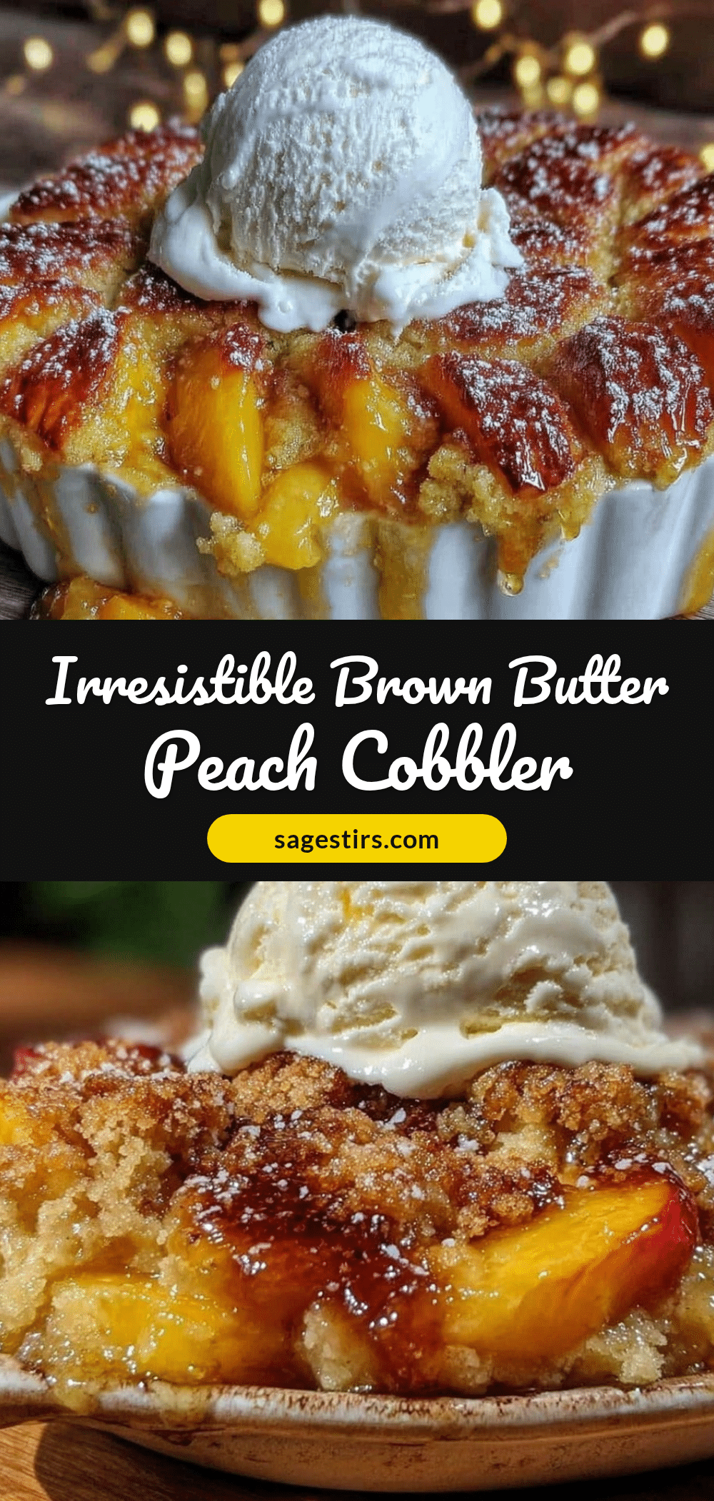 Brown Butter Southern Peach Cobbler recipe