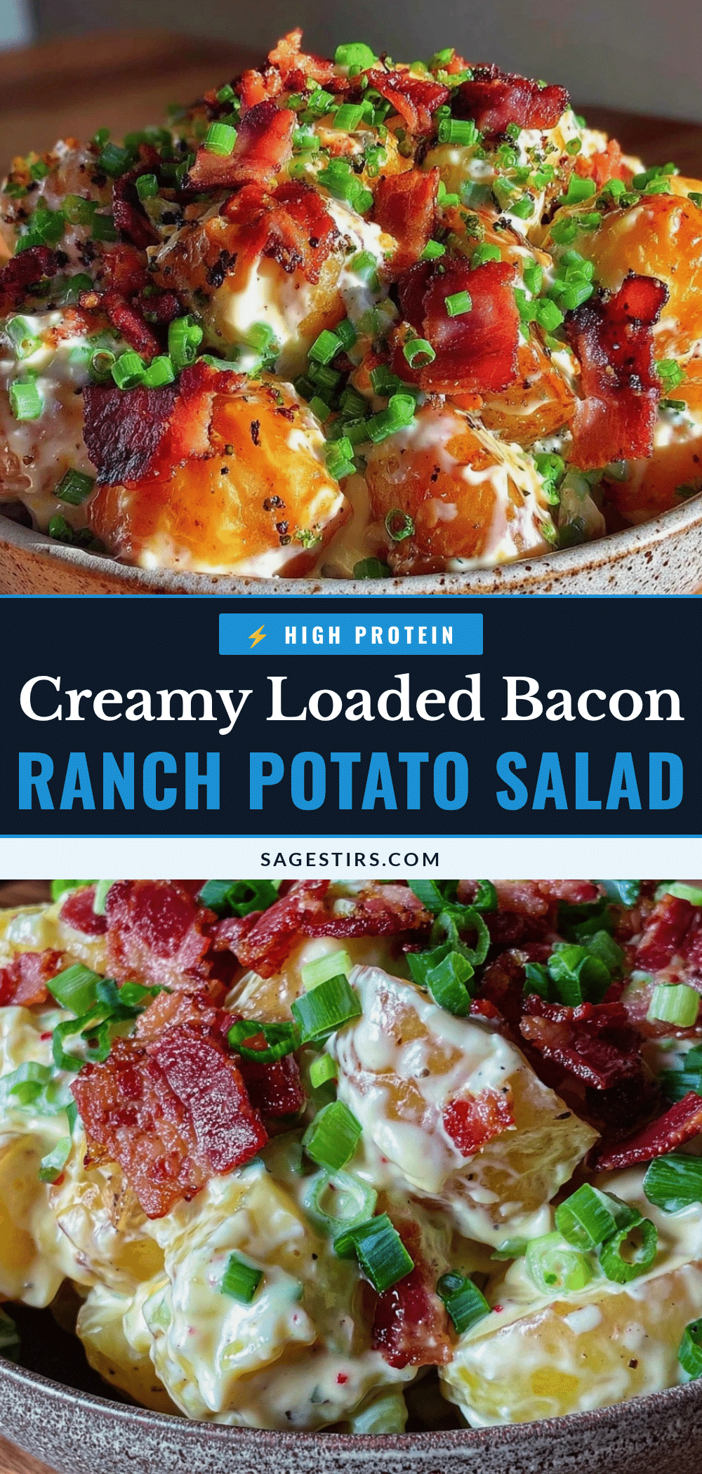 creamy loaded bacon ranch potato salad recipe