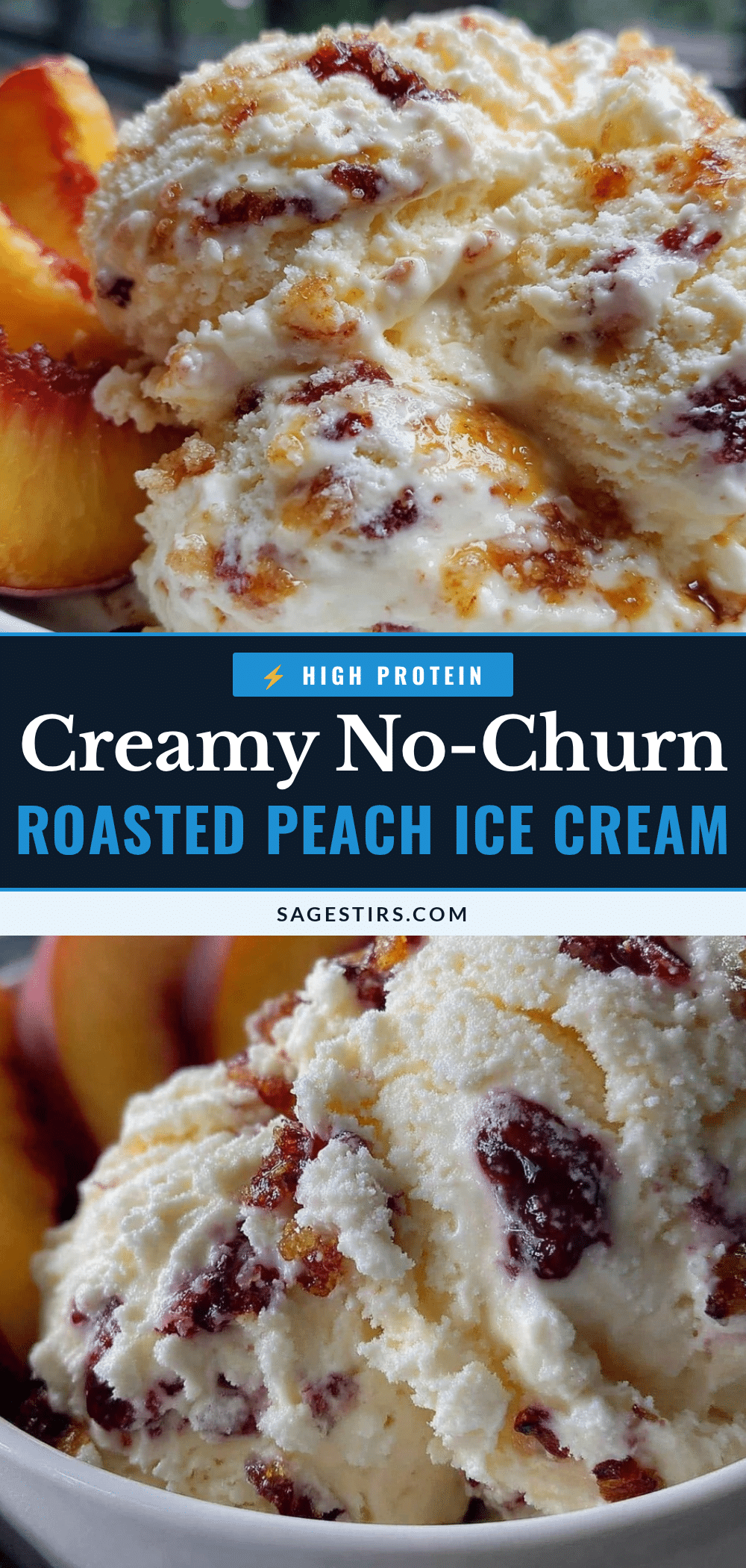 creamy no-churn roasted peach ice cream recipe
