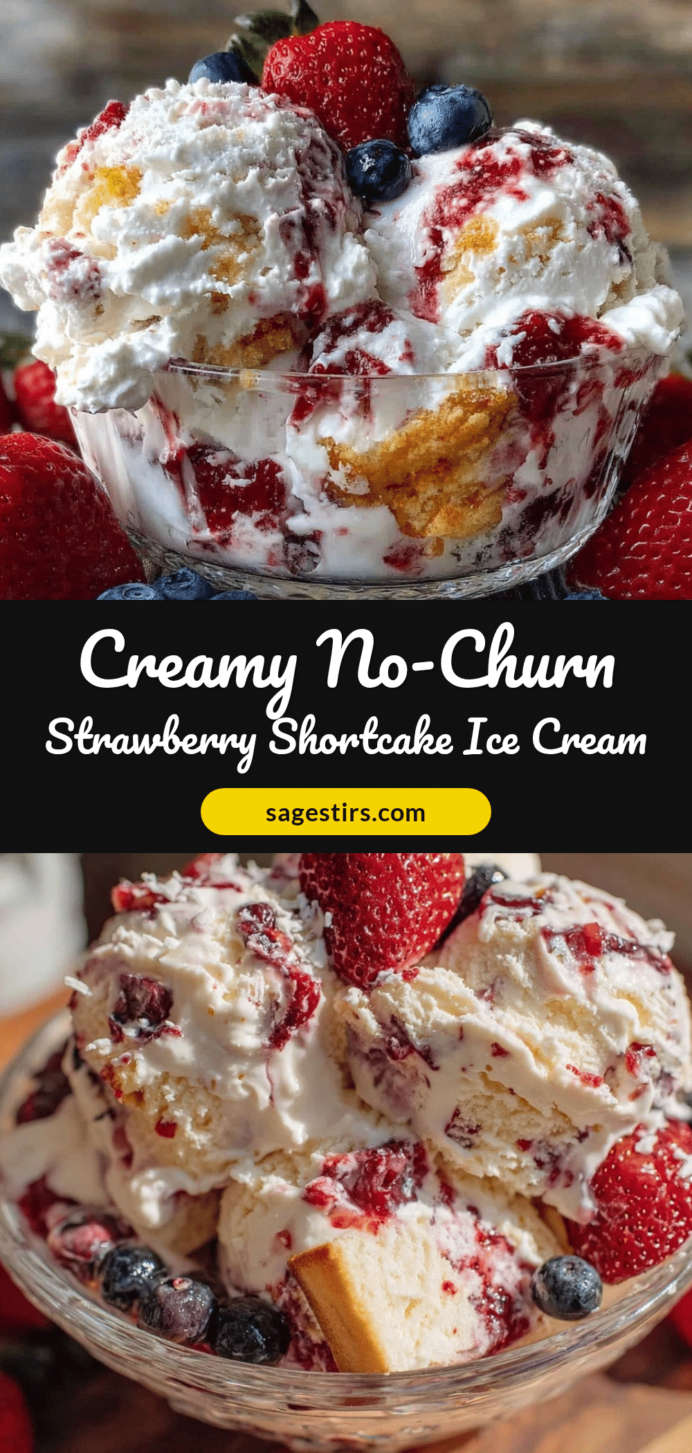 creamy no-churn strawberry shortcake ice cream recipe