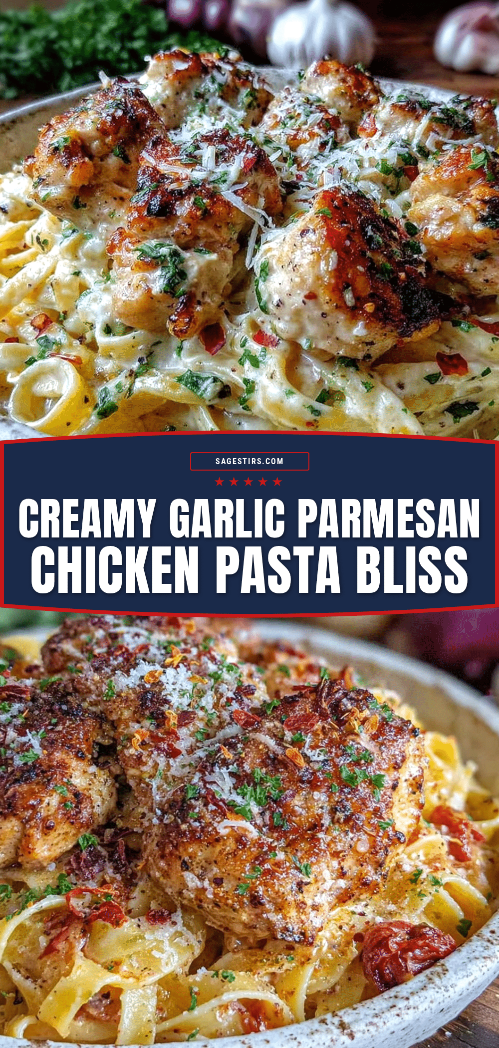 creamy one-pot garlic parmesan chicken pasta recipe