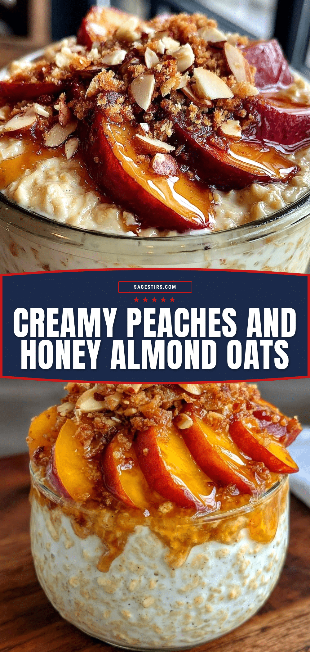 creamy peaches and cream overnight oats recipe