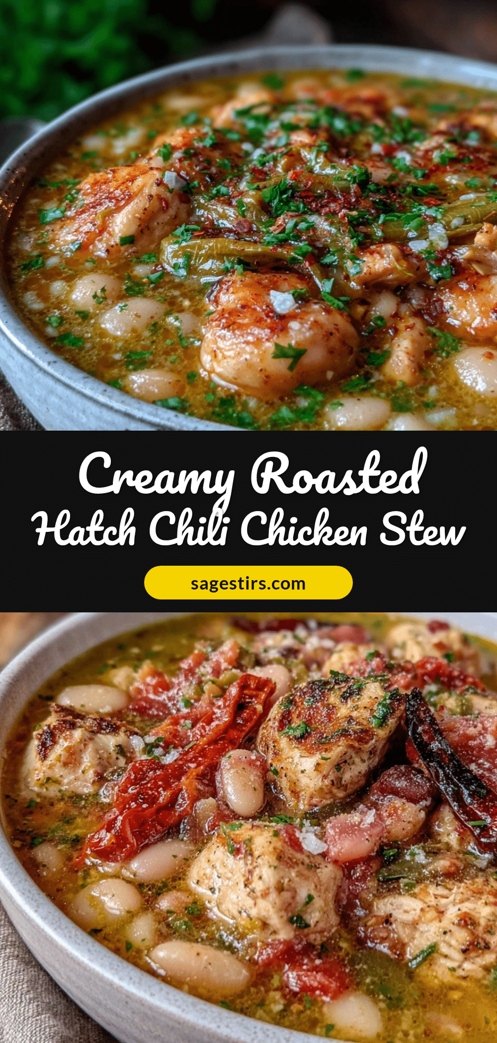 creamy roasted hatch chili white bean and chicken stew recipe