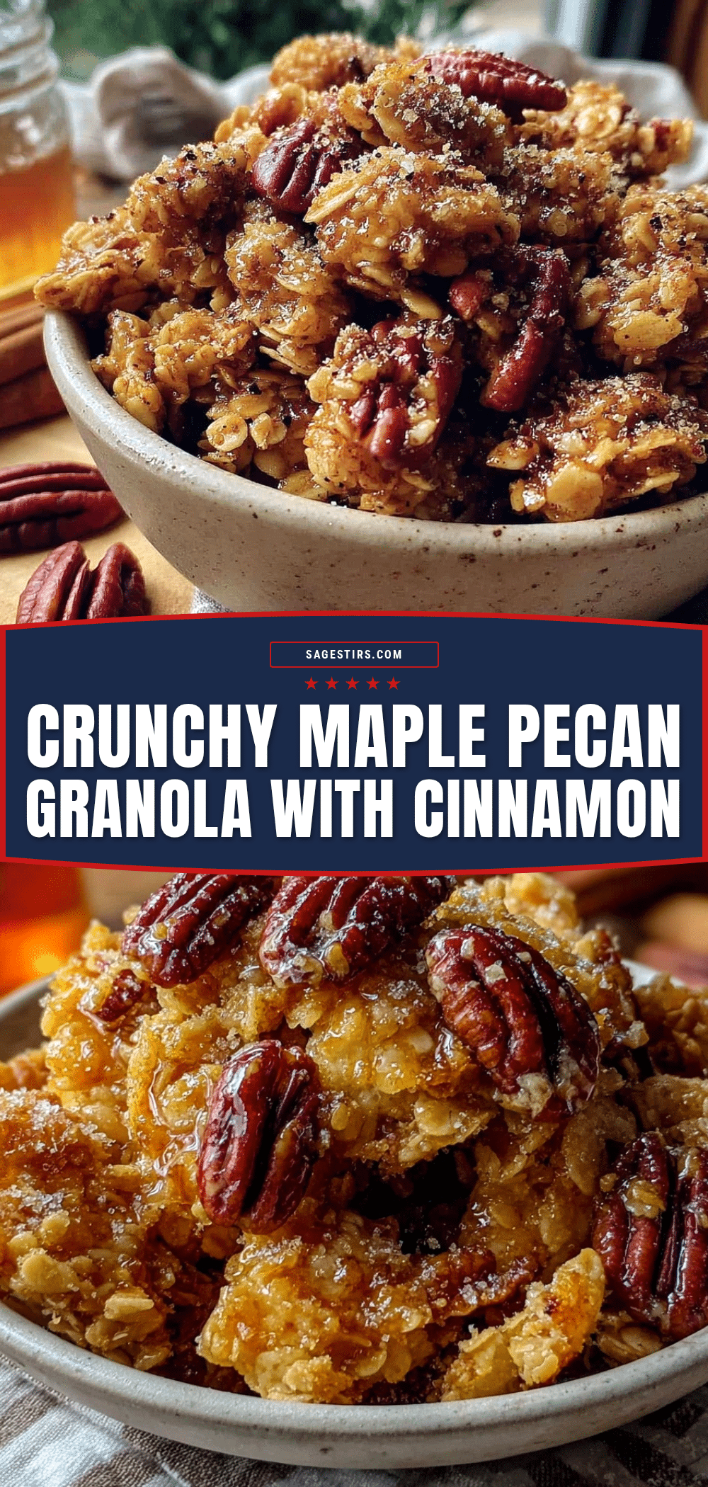 crunchy maple pecan granola with cinnamon recipe