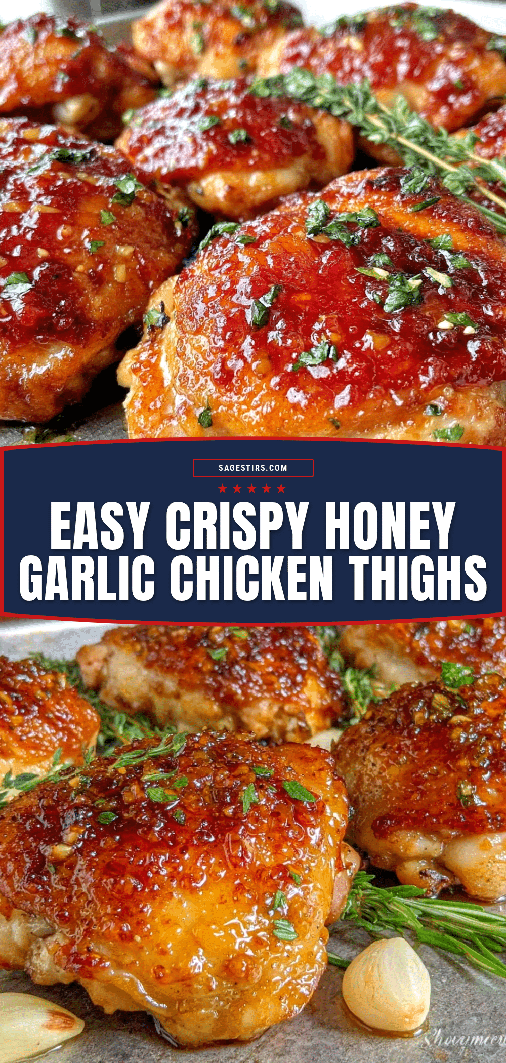 easy crispy honey garlic chicken thighs recipe