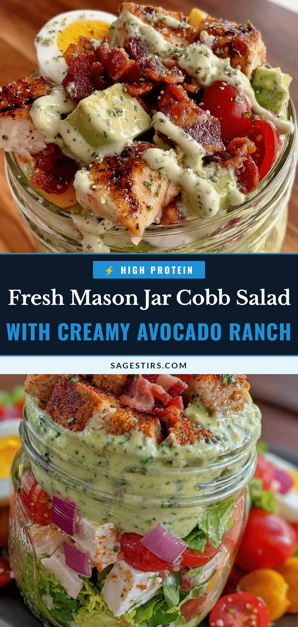 fresh mason jar cobb salad recipe