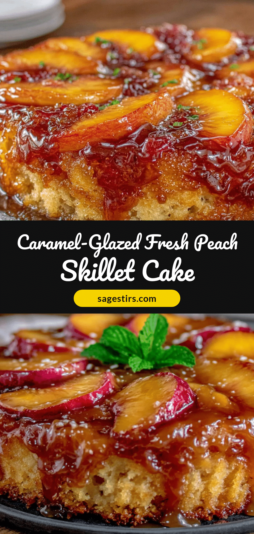 fresh peach upside down skillet cake recipe