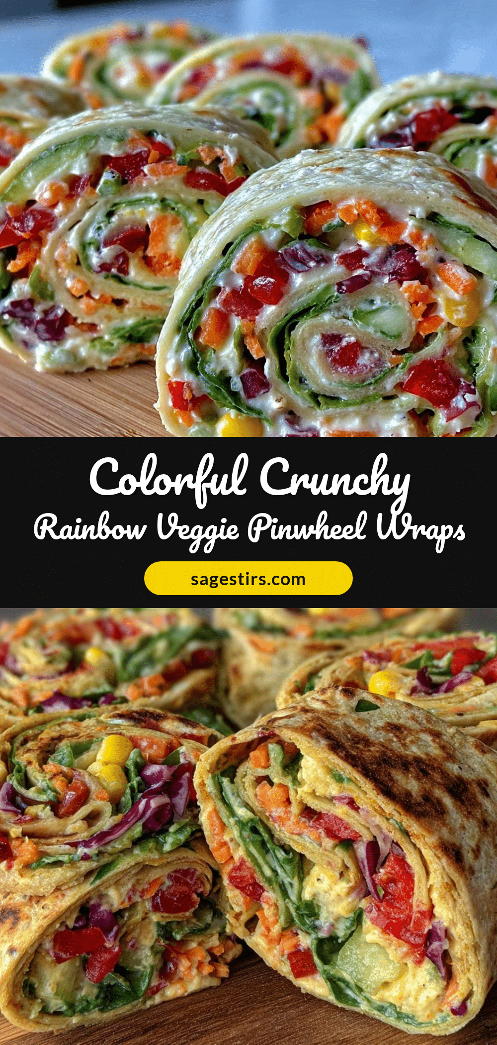 Fresh Rainbow Veggie Pinwheel Wraps recipe