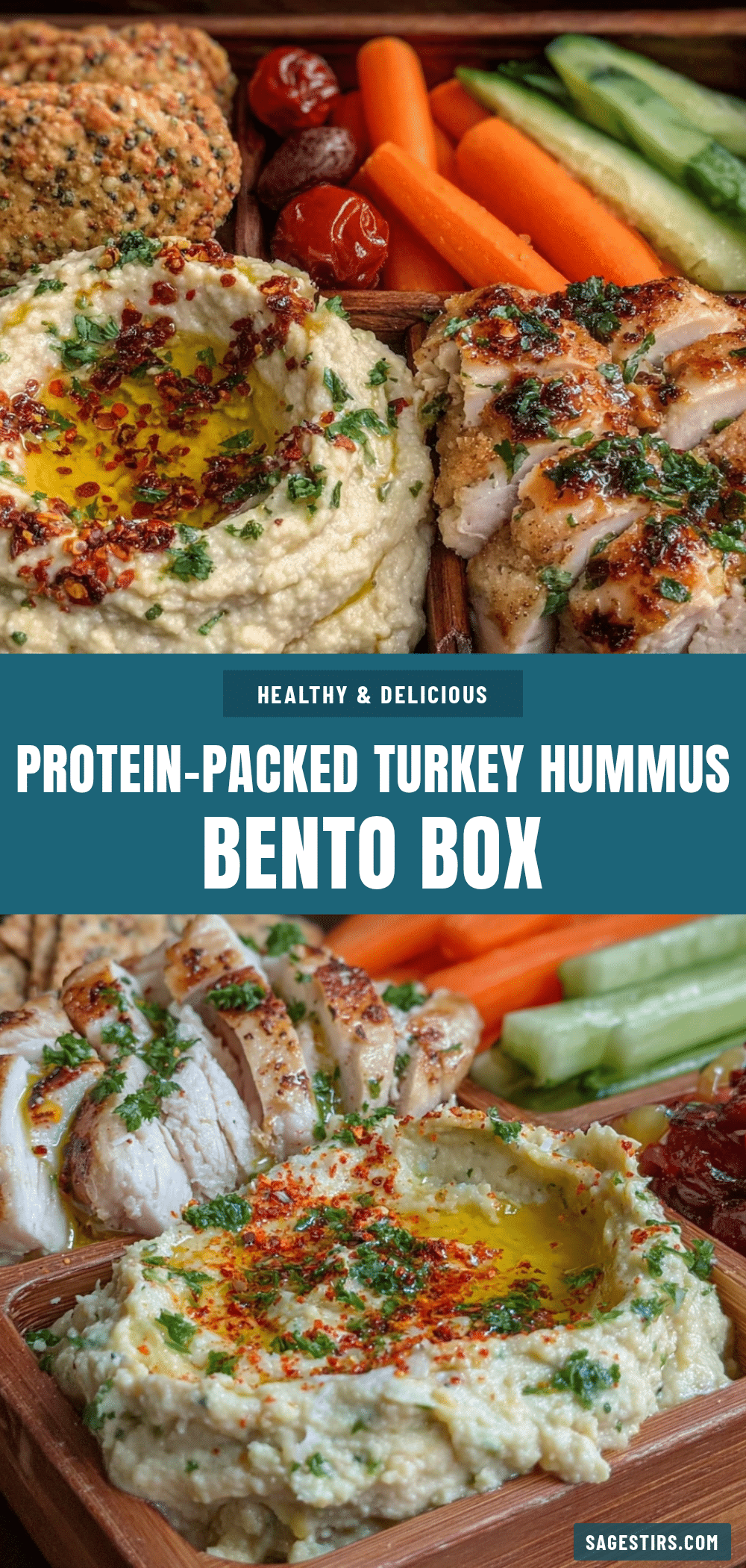 Healthy High-Protein Turkey Hummus Bento Box recipe