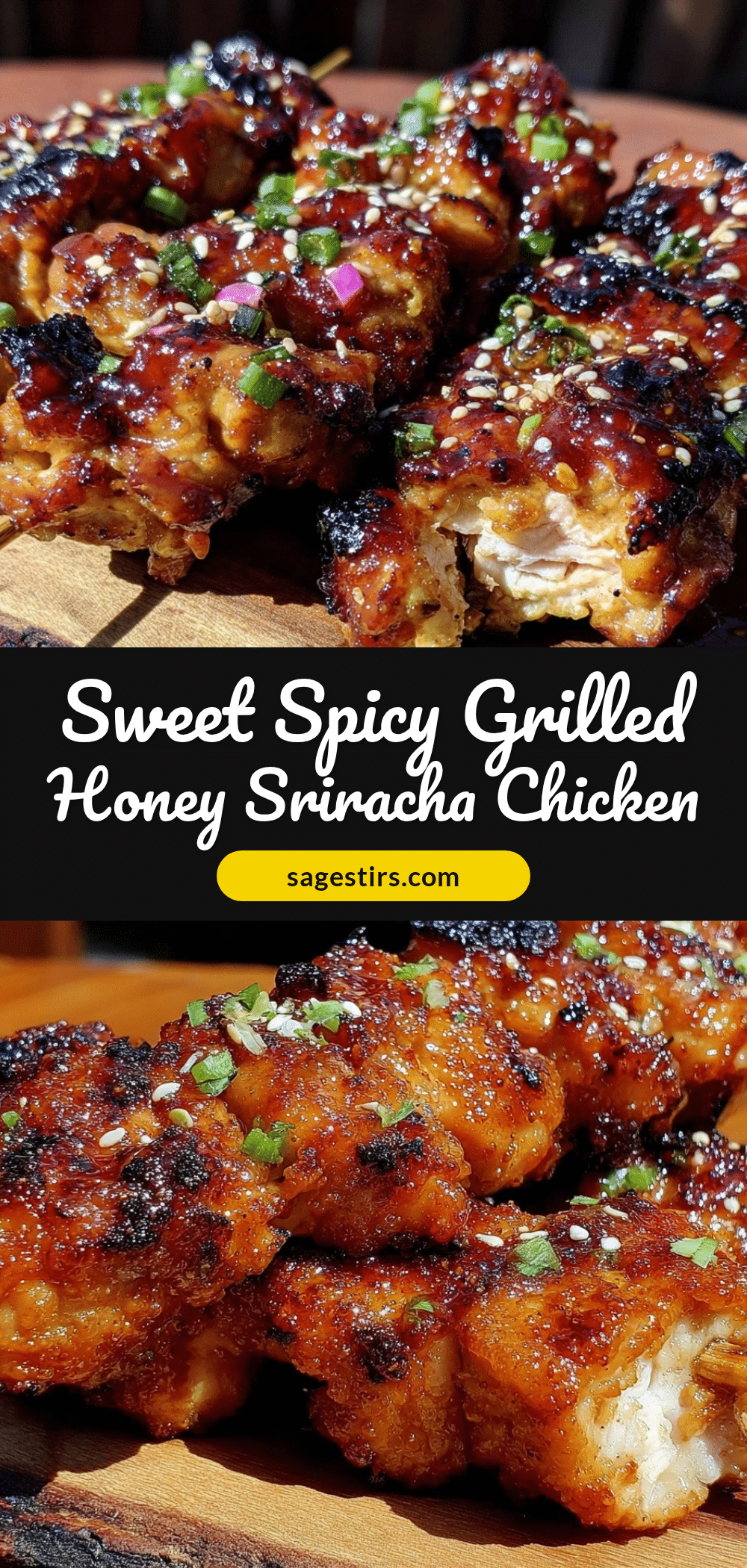 honey sriracha chicken skewers recipe