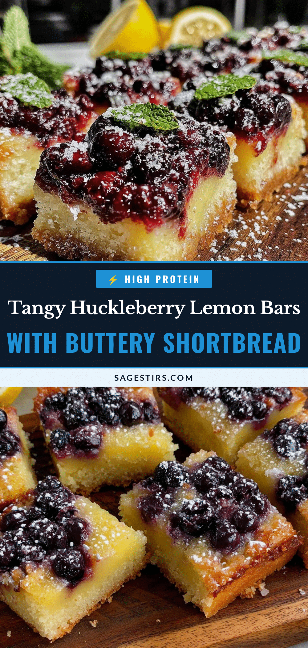 huckleberry lemon bars recipe