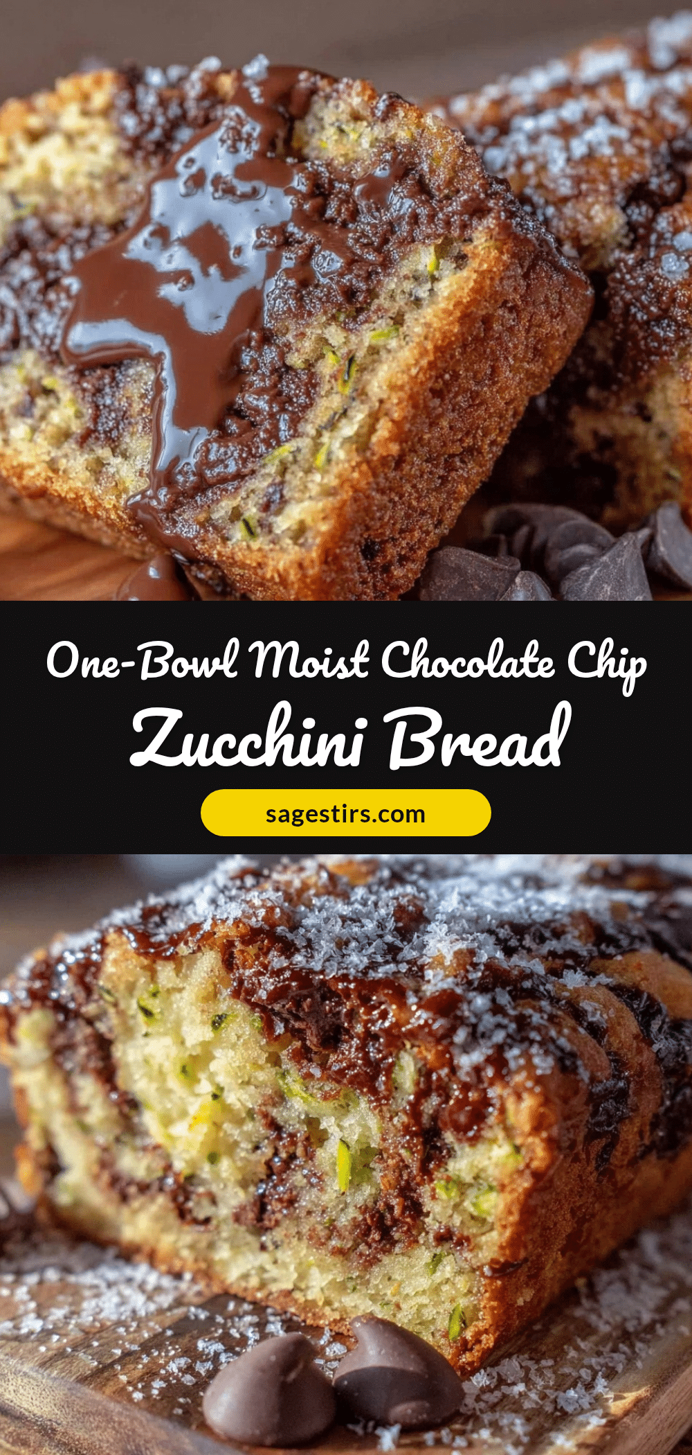 moist one-bowl chocolate chip zucchini bread recipe