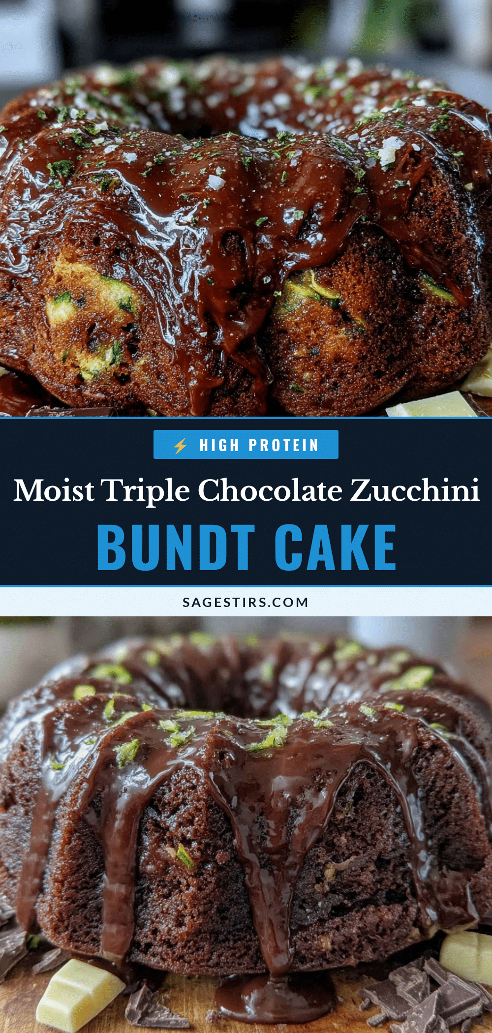 moist triple chocolate zucchini Bundt cake recipe