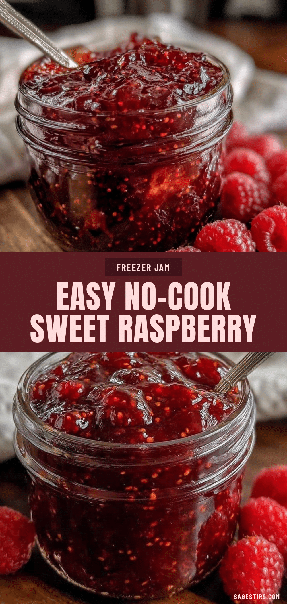 no-cook raspberry freezer jam recipe
