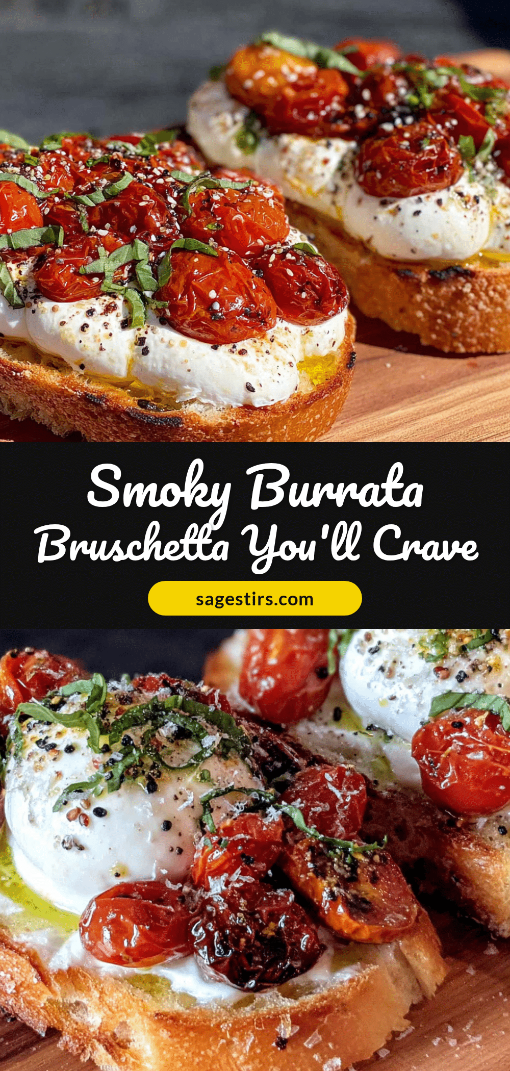 Smoky cherry tomato bruschetta with creamy burrata recipe