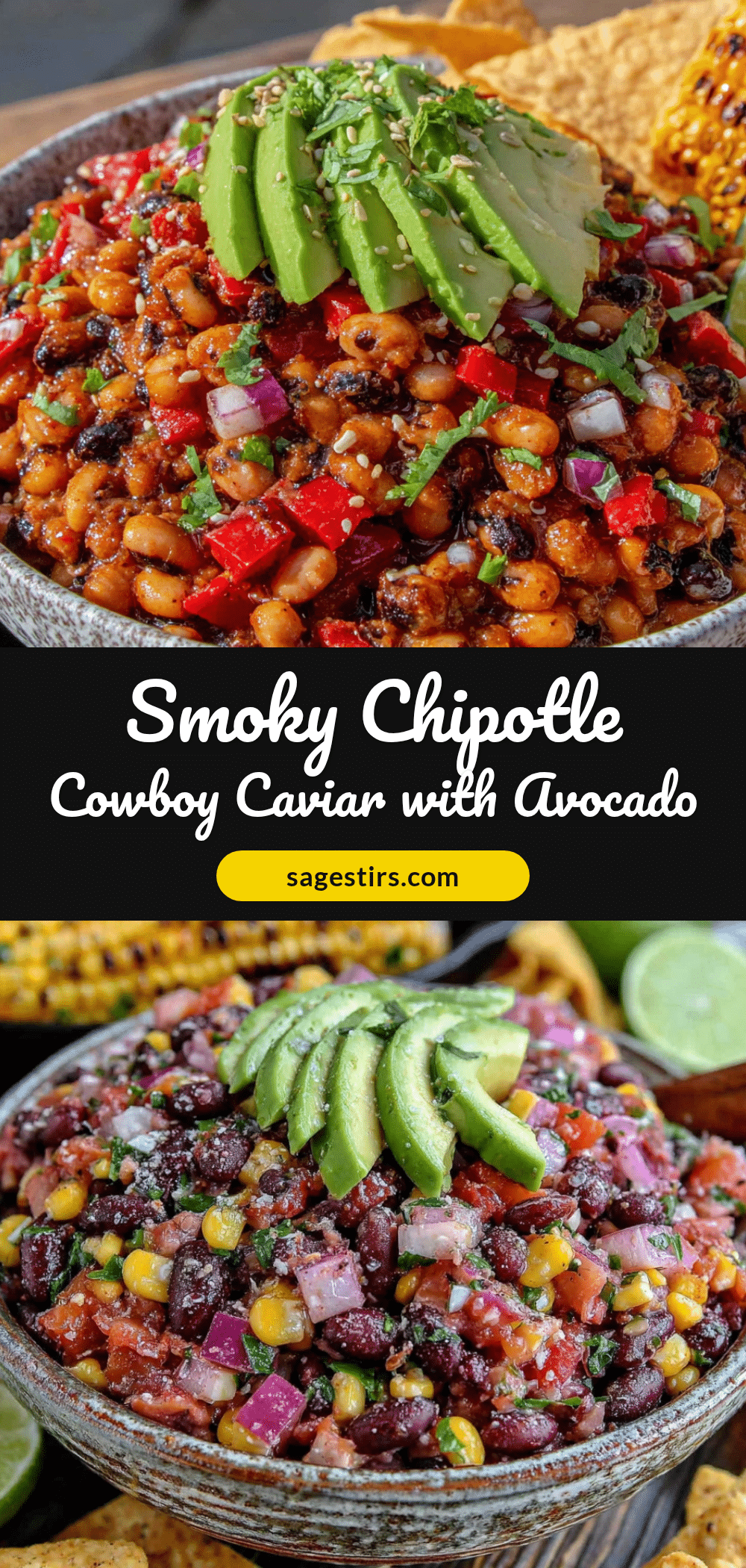 Smoky Chipotle Cowboy Caviar with Grilled Corn recipe